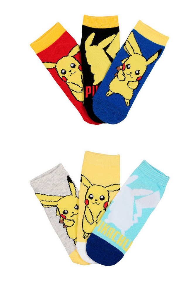 POKÉMON Sneakersocken Pikachu Kinder Jungen 6er Pack (6-Paar)