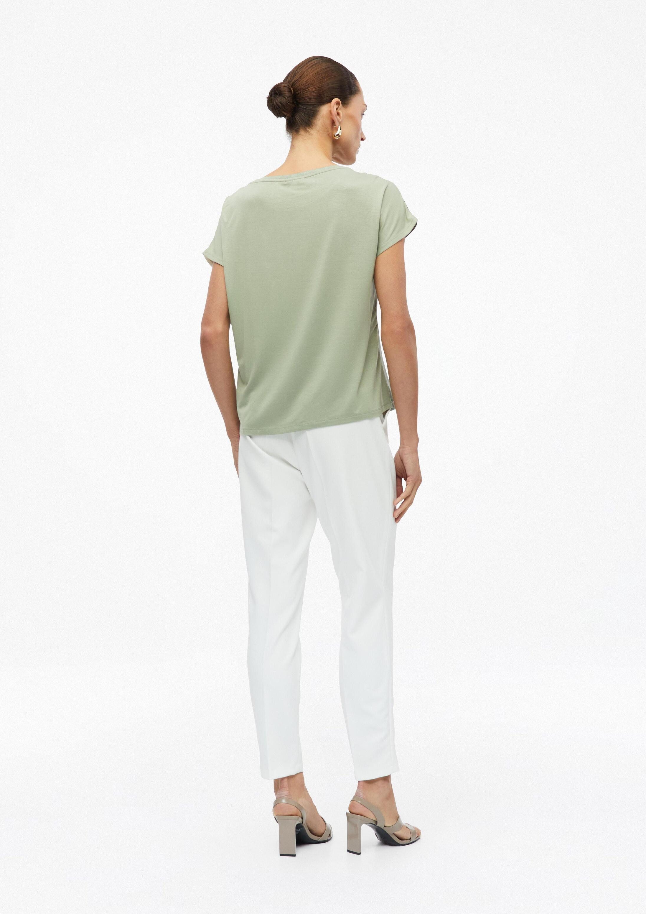 s.Oliver Kurzarmshirt T-Shirt Fließendes T-Shirt aus Materialmix