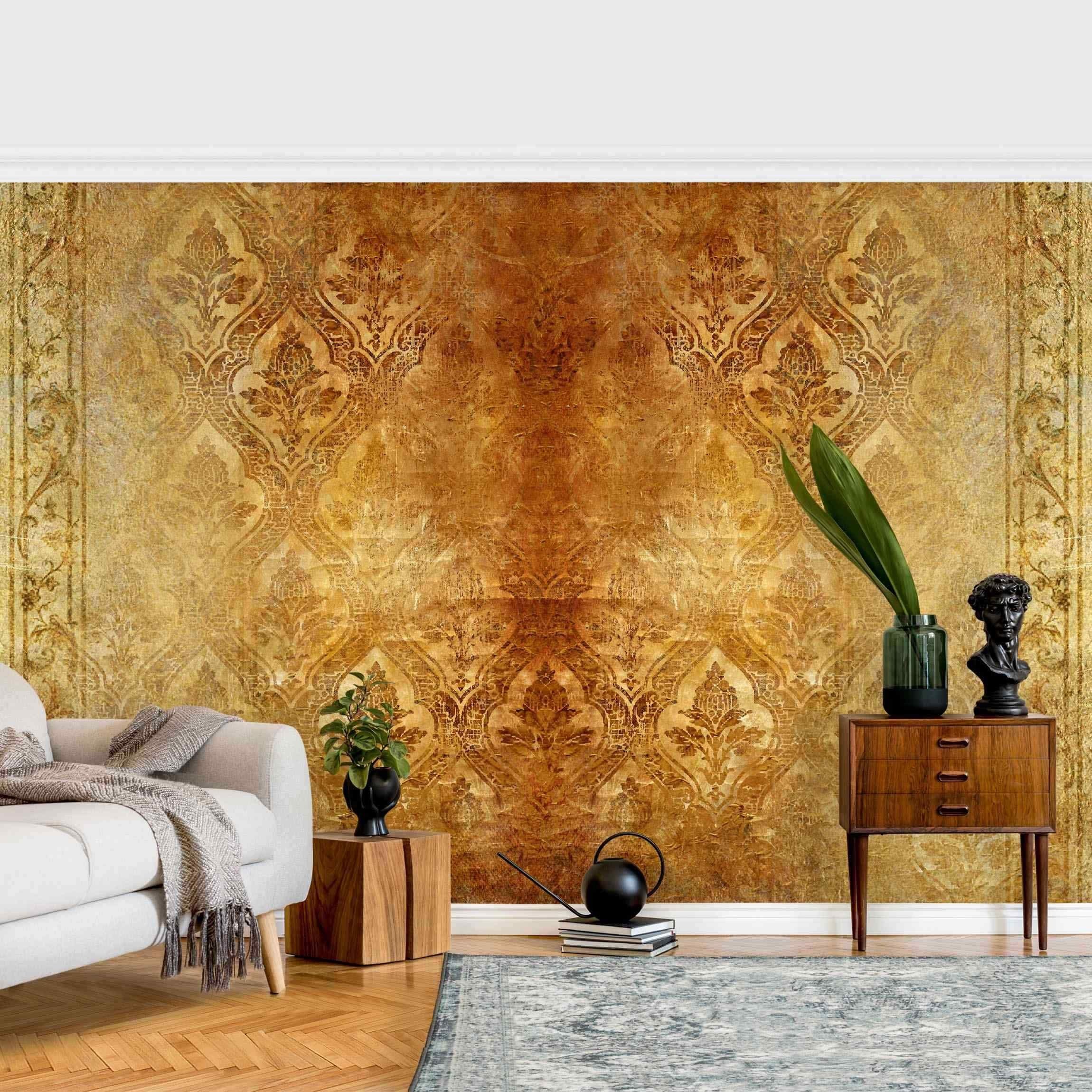 Bilderdepot24 Vliestapete Vintage Vintage Orientalisch Muster Shabby Ranken Wanddeko, Glatt, Matt, (Vliestapete inkl. Kleister oder selbstklebend), Wohnzimmer Schlafzimmer Küche Flur Fototapete Motivtapete Wandtapete