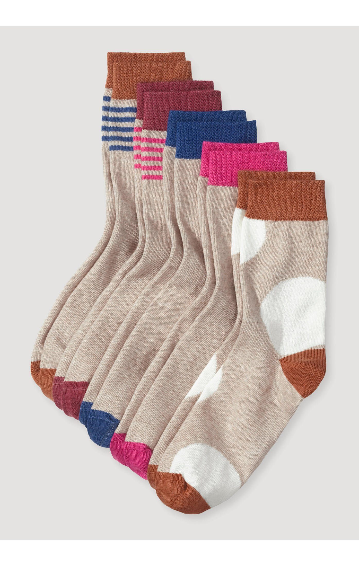 Bio-Baumwolle aus (5-Paar) im Socken Set 5er Hessnatur graubeige