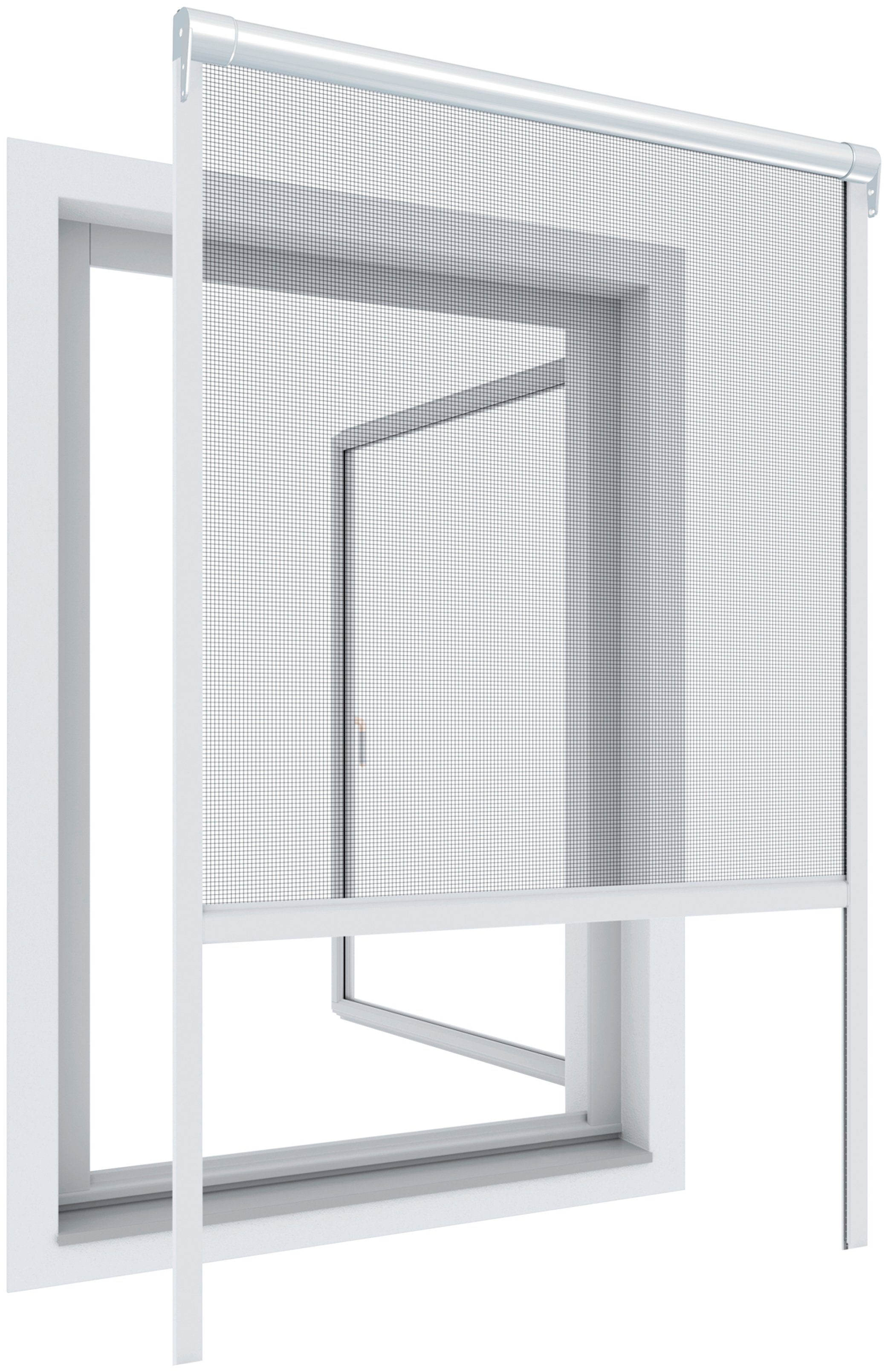 kürzbar, Befestigungsmaterial inkl. Rollo Insektenschutz-Fensterrahmen 130x160 BxH: Basic, cm, Windhager