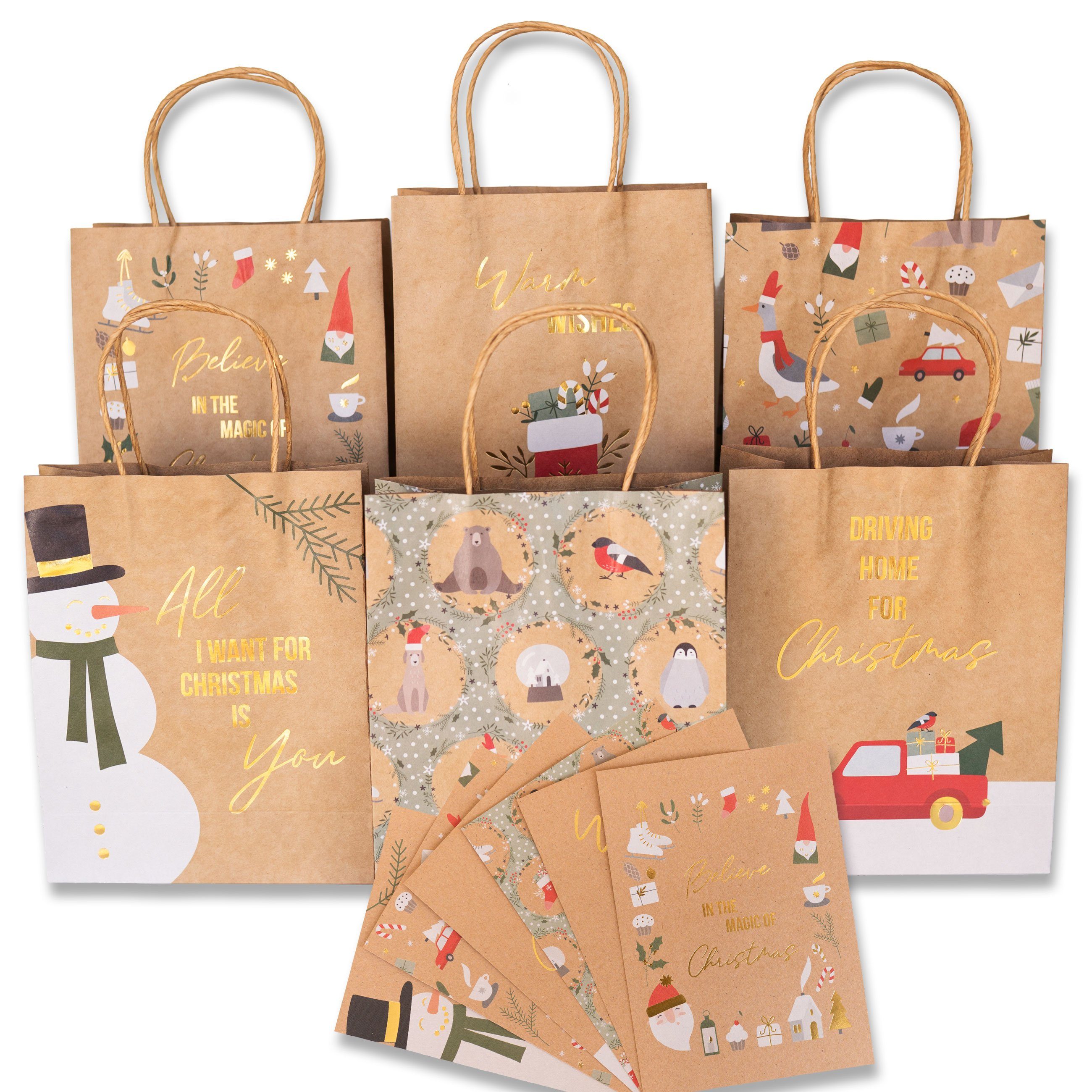 Papyrus Geschenktüte 'Hoppy Holidays' - Für Bierflaschen, Mit Flaschenöffner