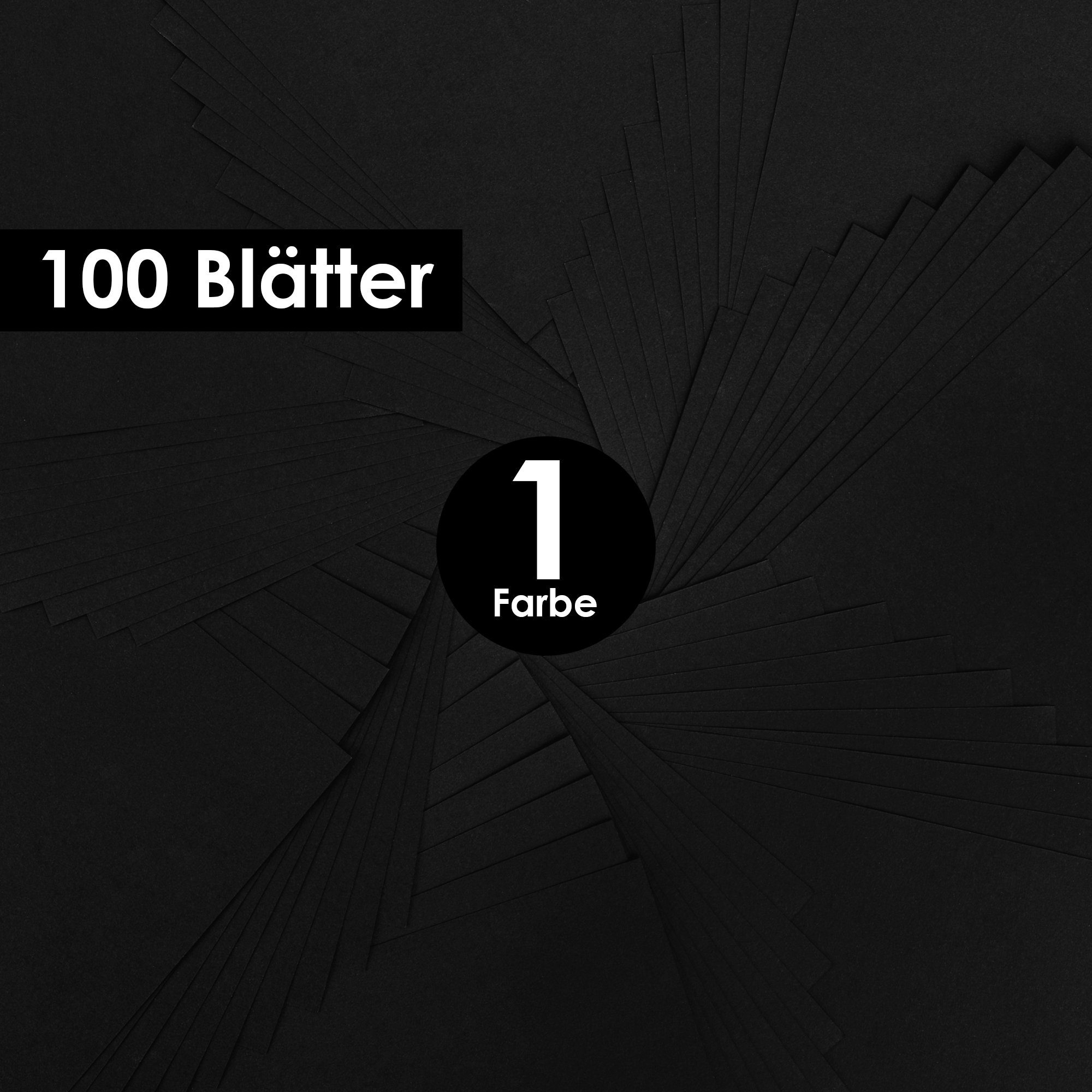 OfficeTree Transparentpapier OfficeTree 120 Blatt Bastelpapier schwarz - Tonpapier A4 130g/m², Tonpapier A4 130g/m zum Basteln und Gestalten