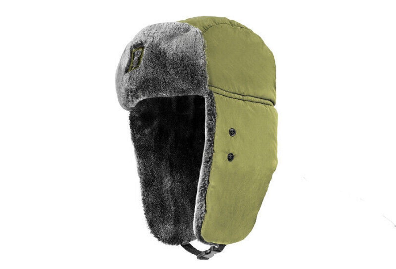Delphin.sk Ohrenmütze Pelzmütze Delphin BOYAR Mund und Nasenbedeckung Kälteschutz Outdoor Innenfutter aus sehr weichen und warmen schwarzen Polyester-Material