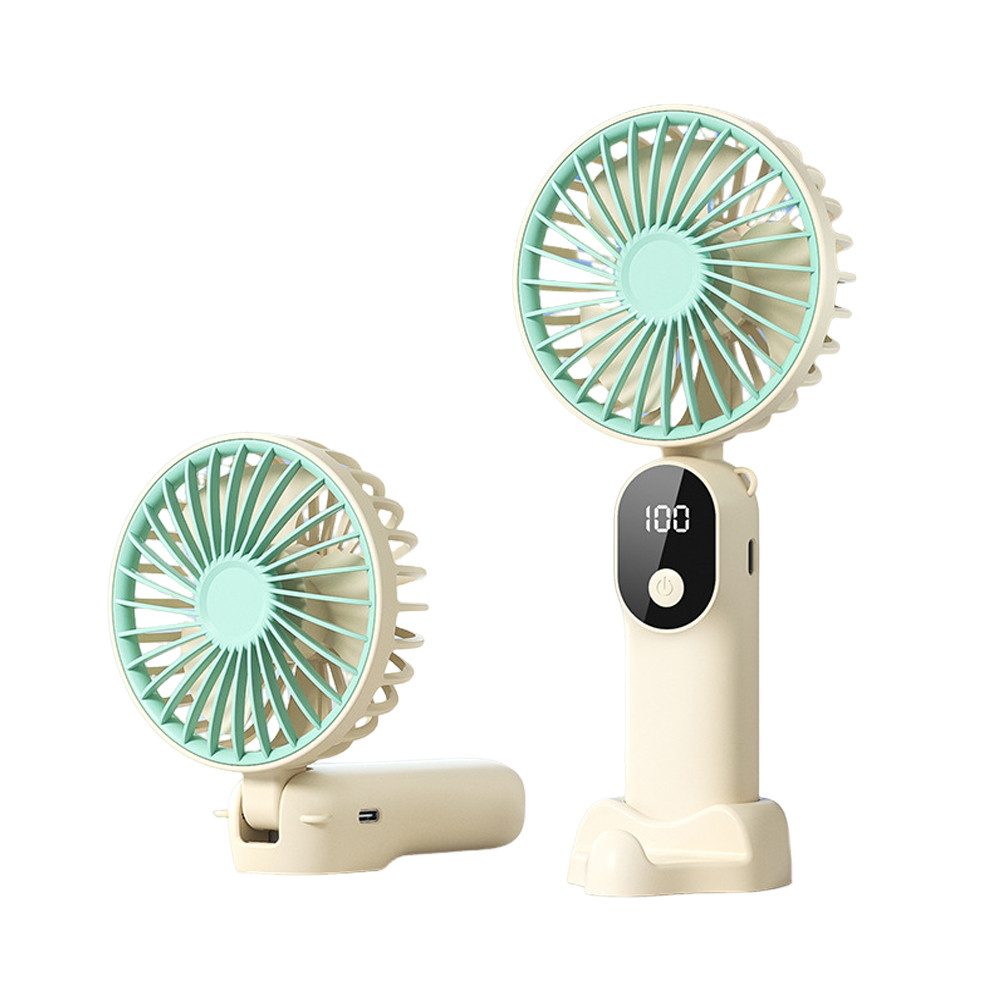 Minicloss Handventilator Tragbarer Mini Ventilator, Wiederaufladbar, Kleiner Taschenventilator, Mit 6 Geschwindigkeitsstufen, Faltbarer USB-Ventilator für Büro