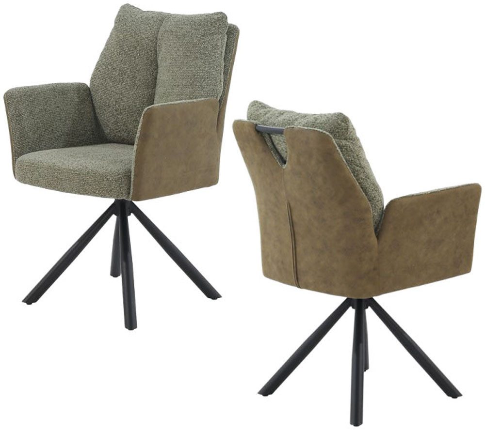 Jockenhöfer Gruppe Drehstuhl Shelby (Set, 2 St), 4-Fuss-Stuhl, 360° drehbar, Taschenfederkern, bis 150kg belastbar