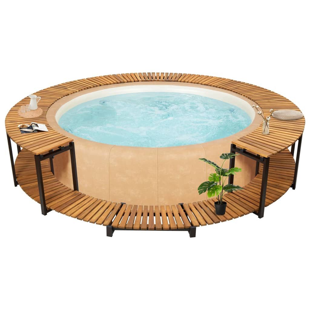 vidaXL Poolleiter Whirlpool-Verkleidung 273x53 cm Akazie Massivholz