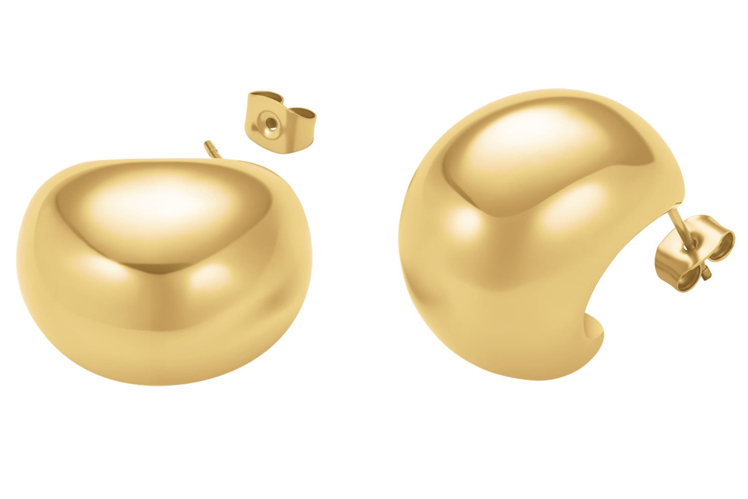 ROSEFIELD Paar Ohrstecker Damen-Halbmond Goldfarben