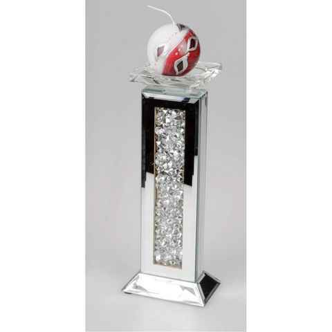 formano Teelichthalter Mirror Stones, Silber H:30cm Glas