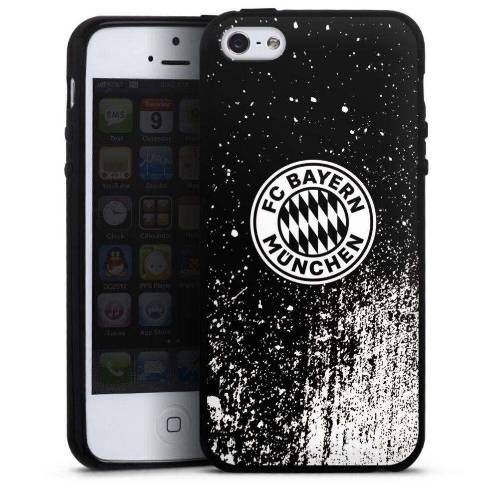 DeinDesign Handyhülle Splatter Schwarz - FCB, Hülle FC Bayern München Offizielles Lizenzprodukt FCB