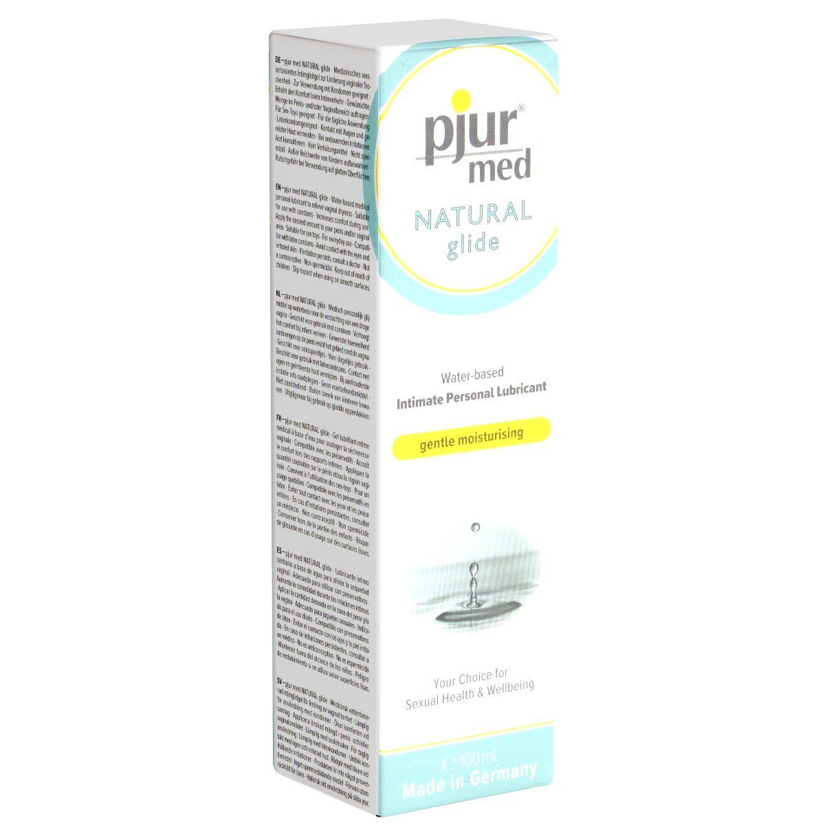 pjur Gleitgel MED Natural Glide - Gentle Moisturising, Flasche mit 100ml, natürliches Gleitgel für trockene und beanspruchte Haut | Gleitgele