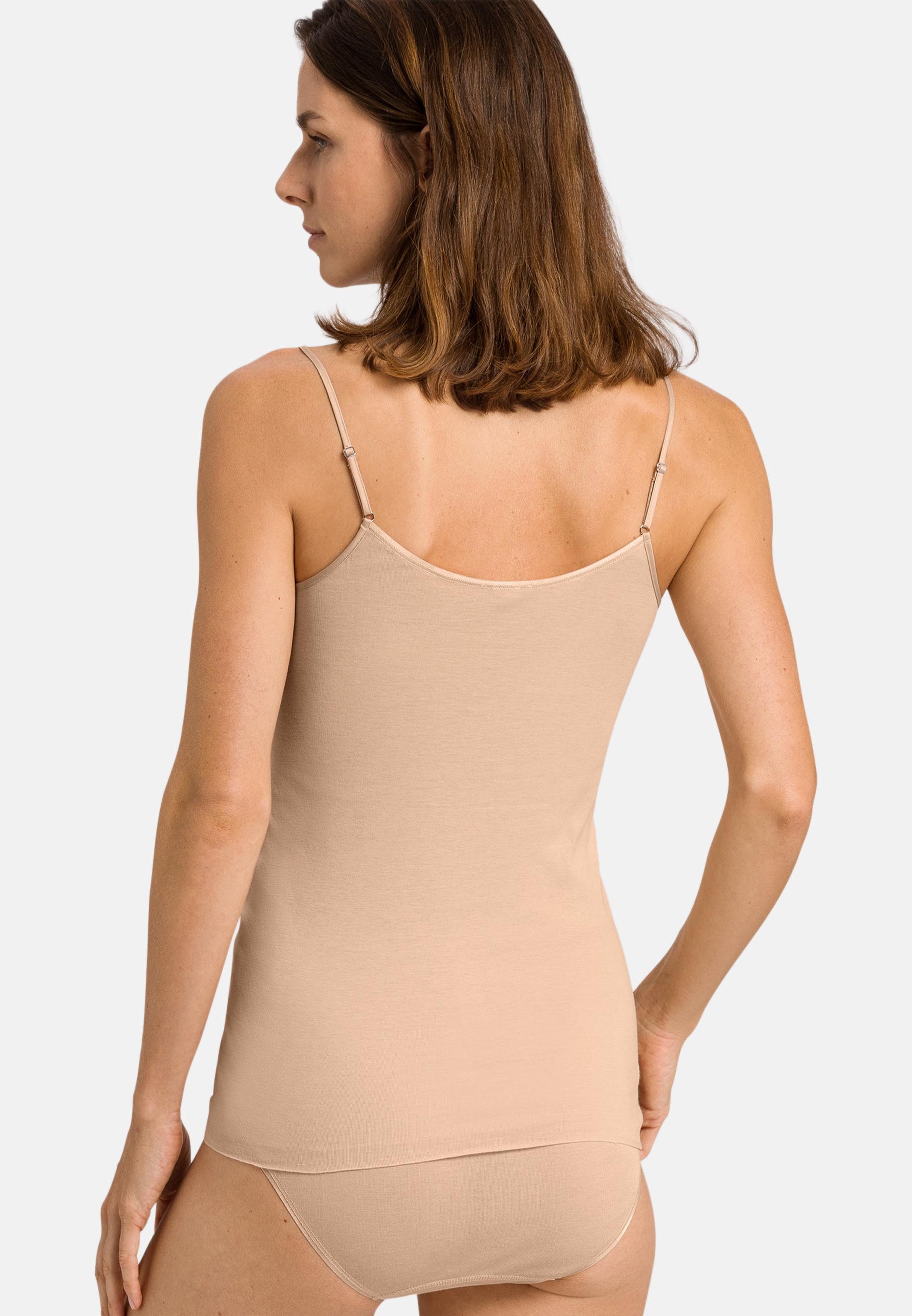 Hanro Unterhemd 2er Pack Cotton Seamless (Spar-Set, 2-St) Spaghetti Top - Baumwolle - Nahtlos - Angenehm auf der Haut
