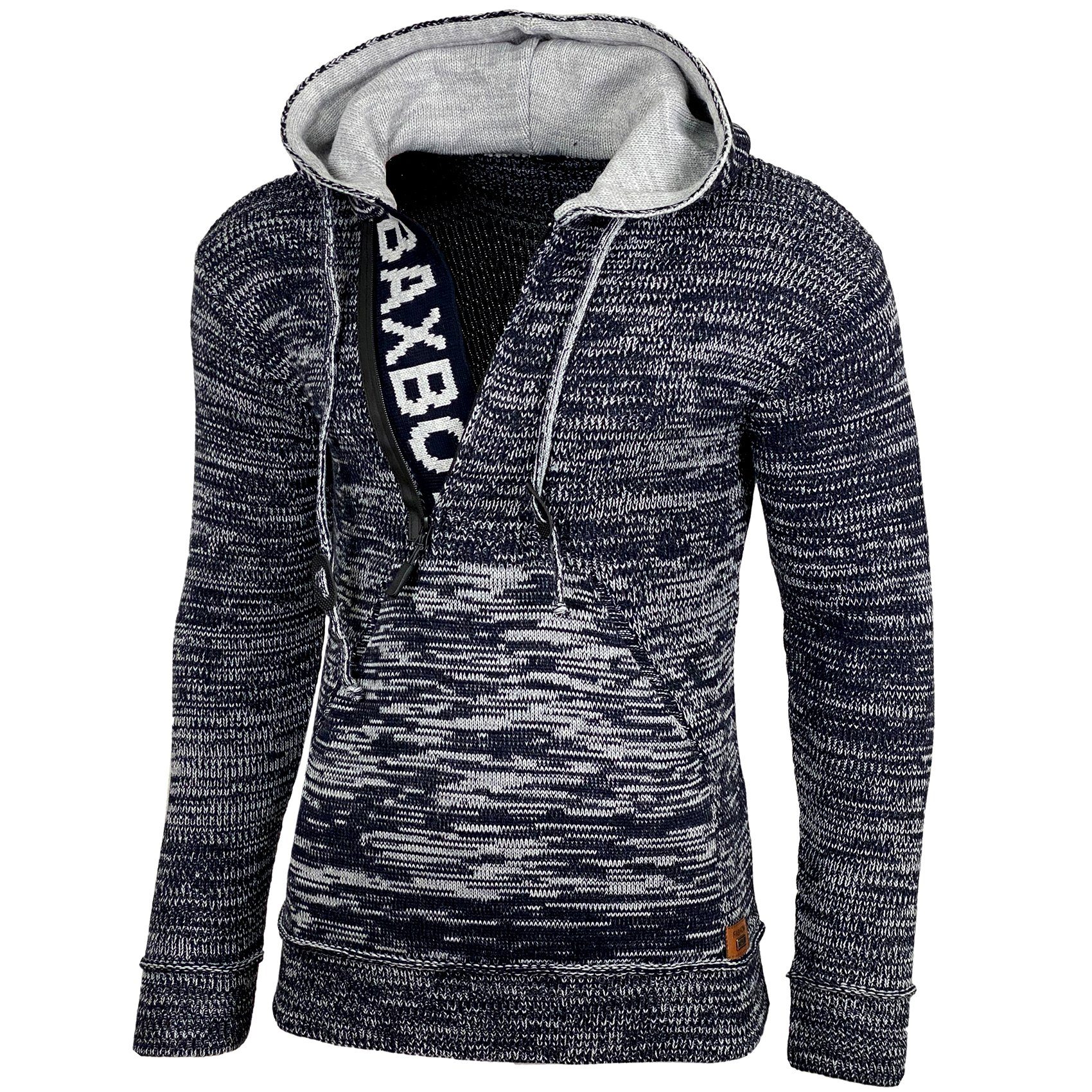 Baxboy Strickpullover Herren Winter Kapuzenpullover Kapuzenjacke mit Reißve günstig online kaufen