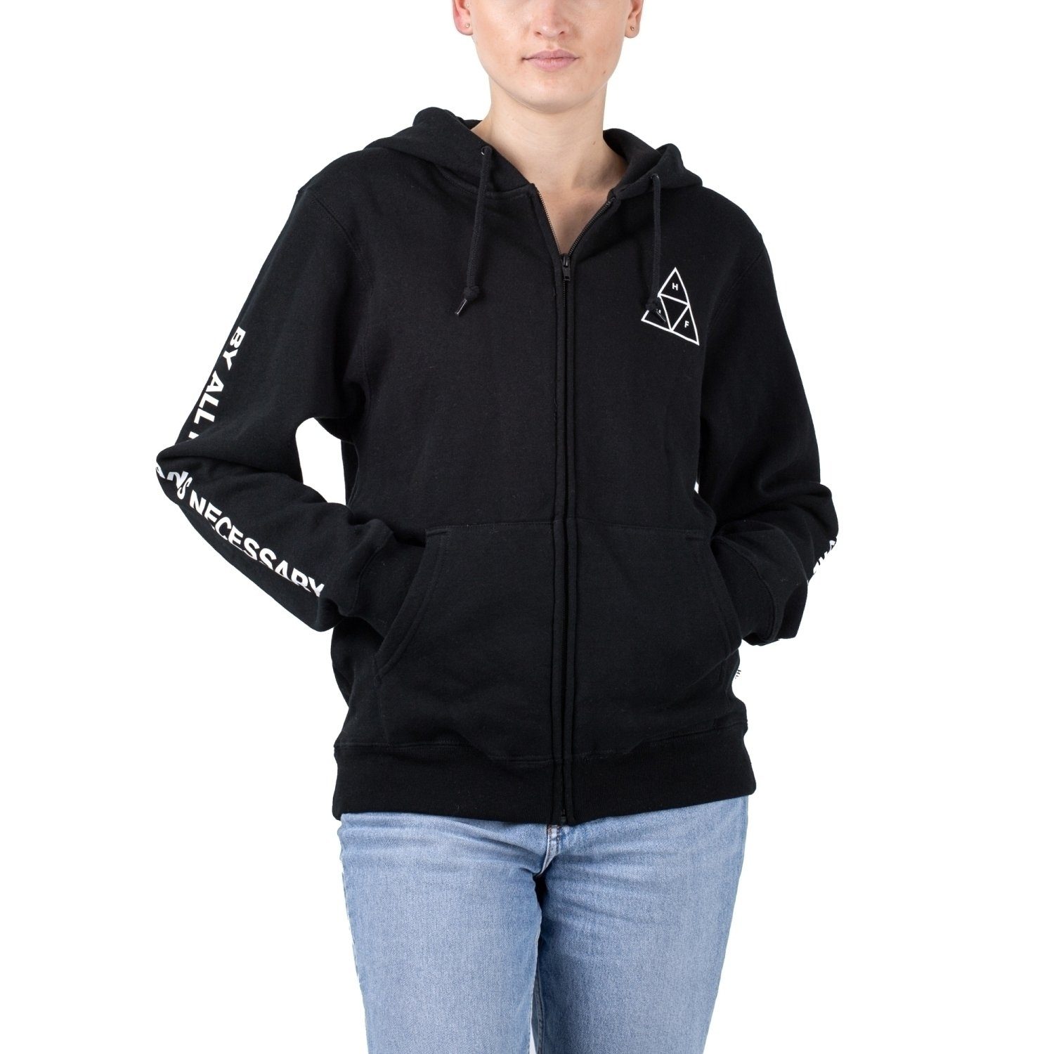 HUF Kapuzensweatjacke HUF All Means Triple Triangle Zip Hoodie