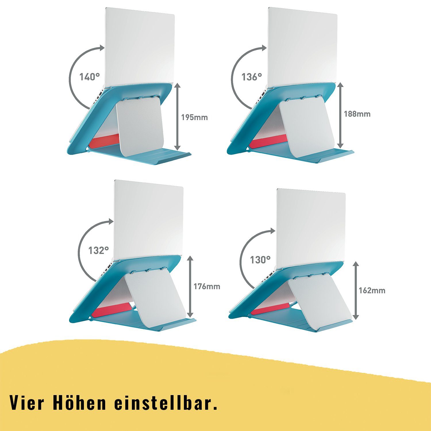 zusammenklappbar) 195mm, 162mm bis Laptop LEITZ 17 (bis Laptop-Ständer, Cosy Zoll, höhenverstellbar Aufsteller blau