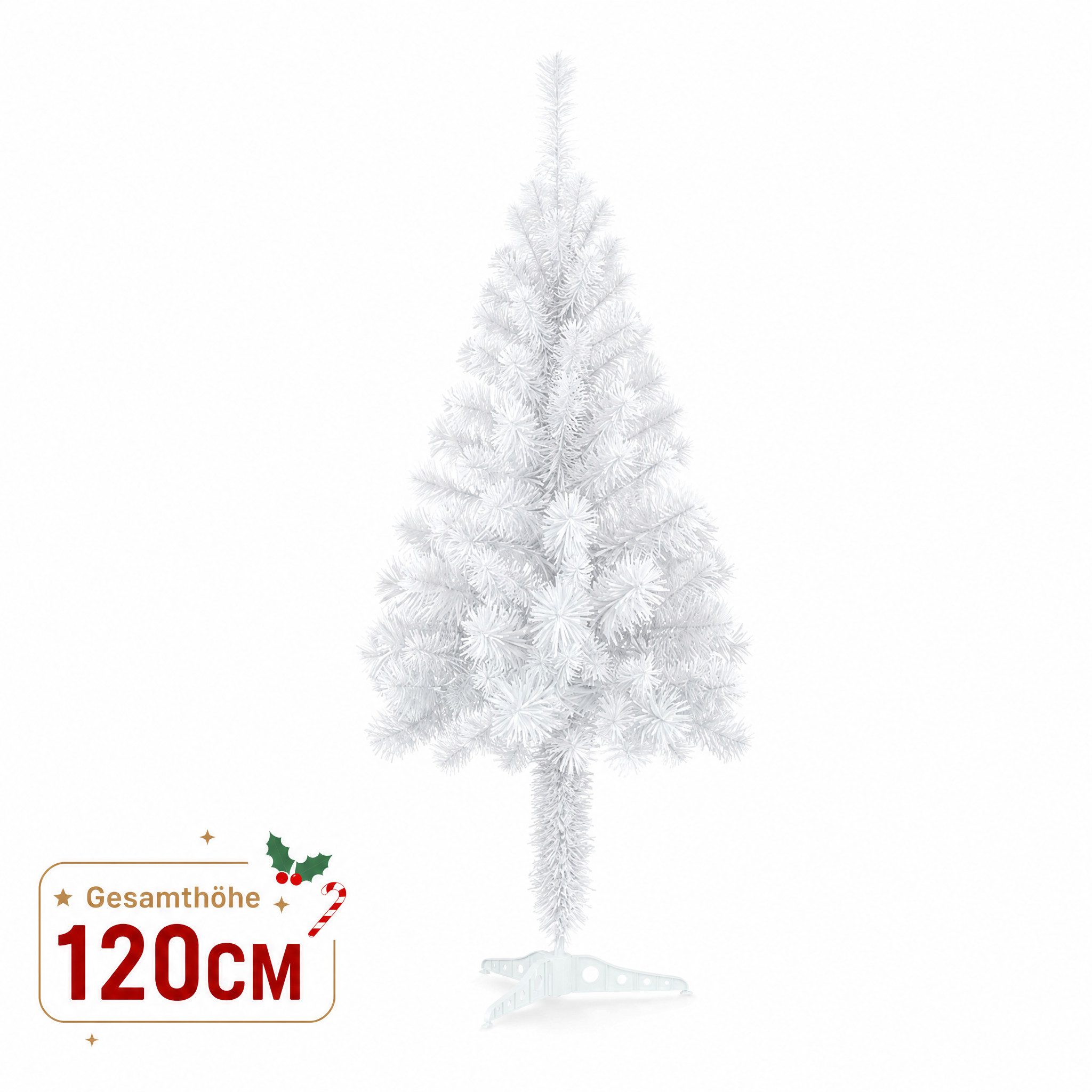 FIVMEN Künstlicher Weihnachtsbaum Weiß PVC mit Ständer, Weihnachtsdekoration, Weihnachtsbaum, Elegant Stilvolle Dekoration für festliche Atmosphäre