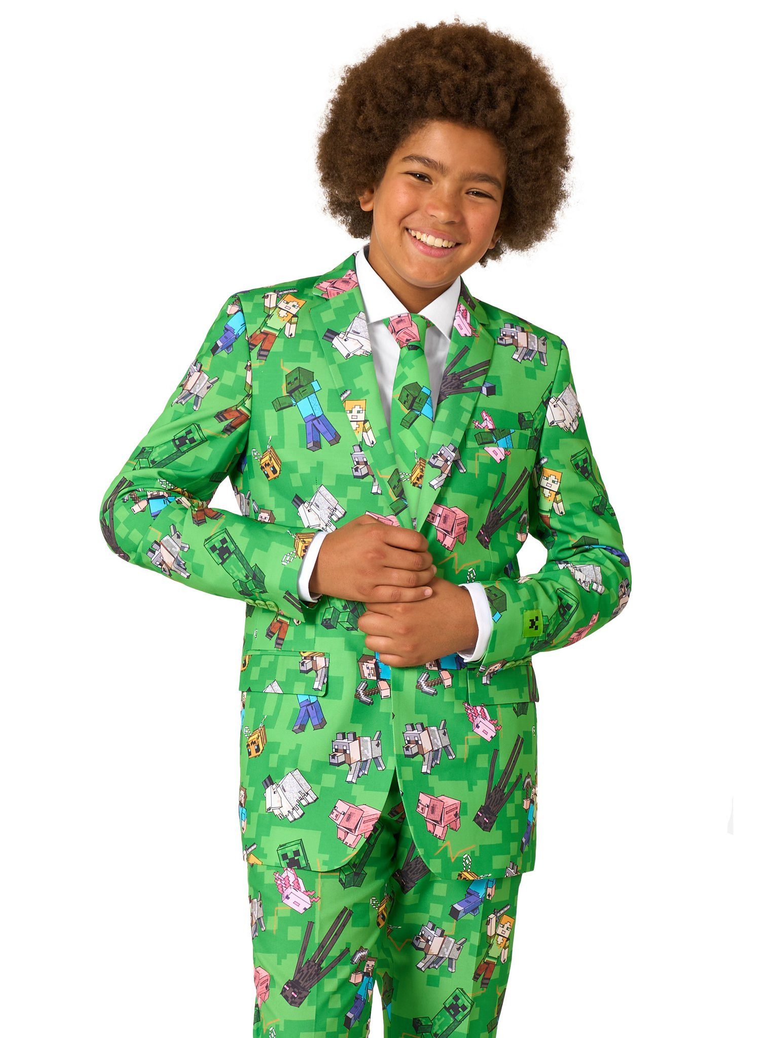 Opposuits Partyanzug Minecraft Anzug für Jugendliche, Es waren mehrere Mods nötig, diesen Anzug in Real Life zu bauen!