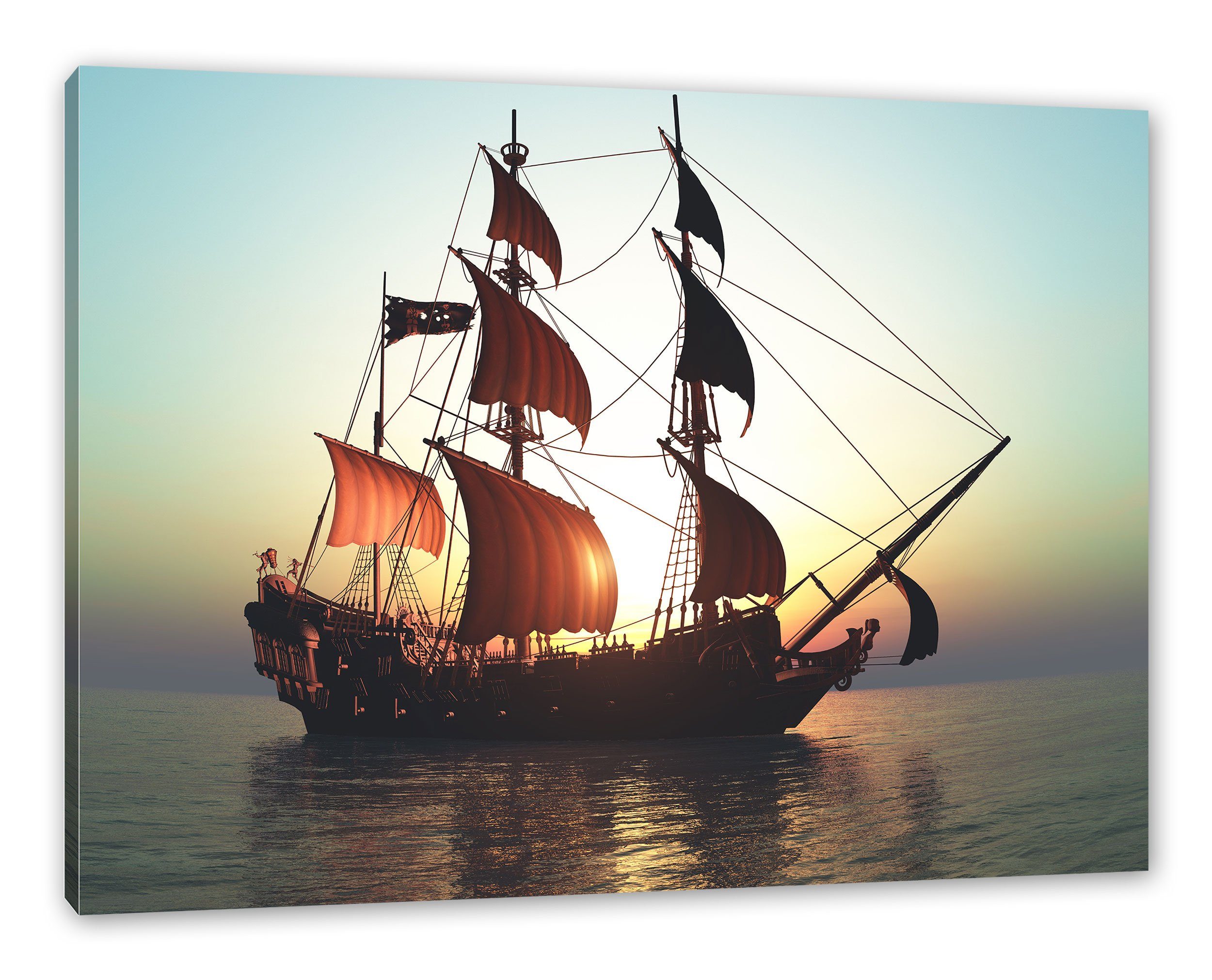 Altes bespannt, (1 Pixxprint inkl. Zackenaufhänger Segelschiff, Segelschiff St), Leinwandbild Leinwandbild fertig Altes