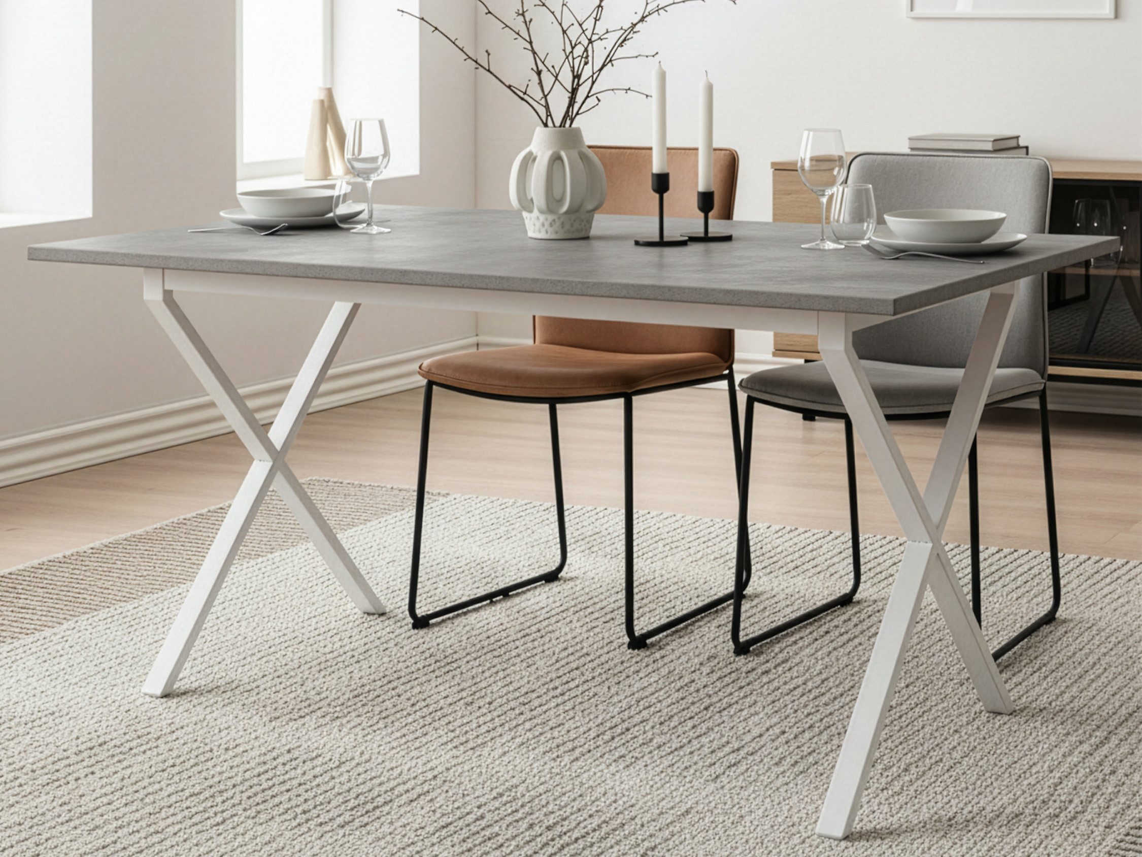 B&D home Esstisch SAMUEL, X-Gestell, weiß günstig online kaufen