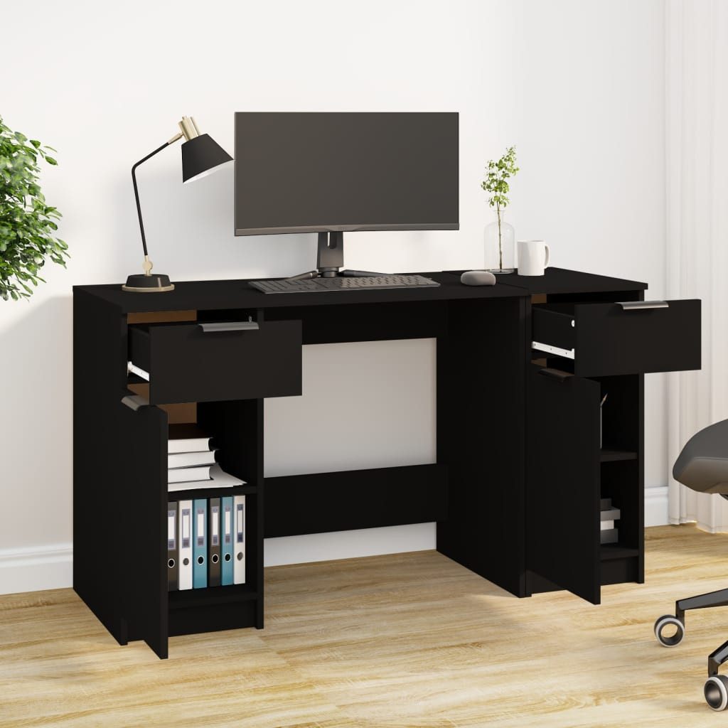 vidaXL Schreibtisch Schreibtisch mit Beistellschrank Schwarz günstig online kaufen