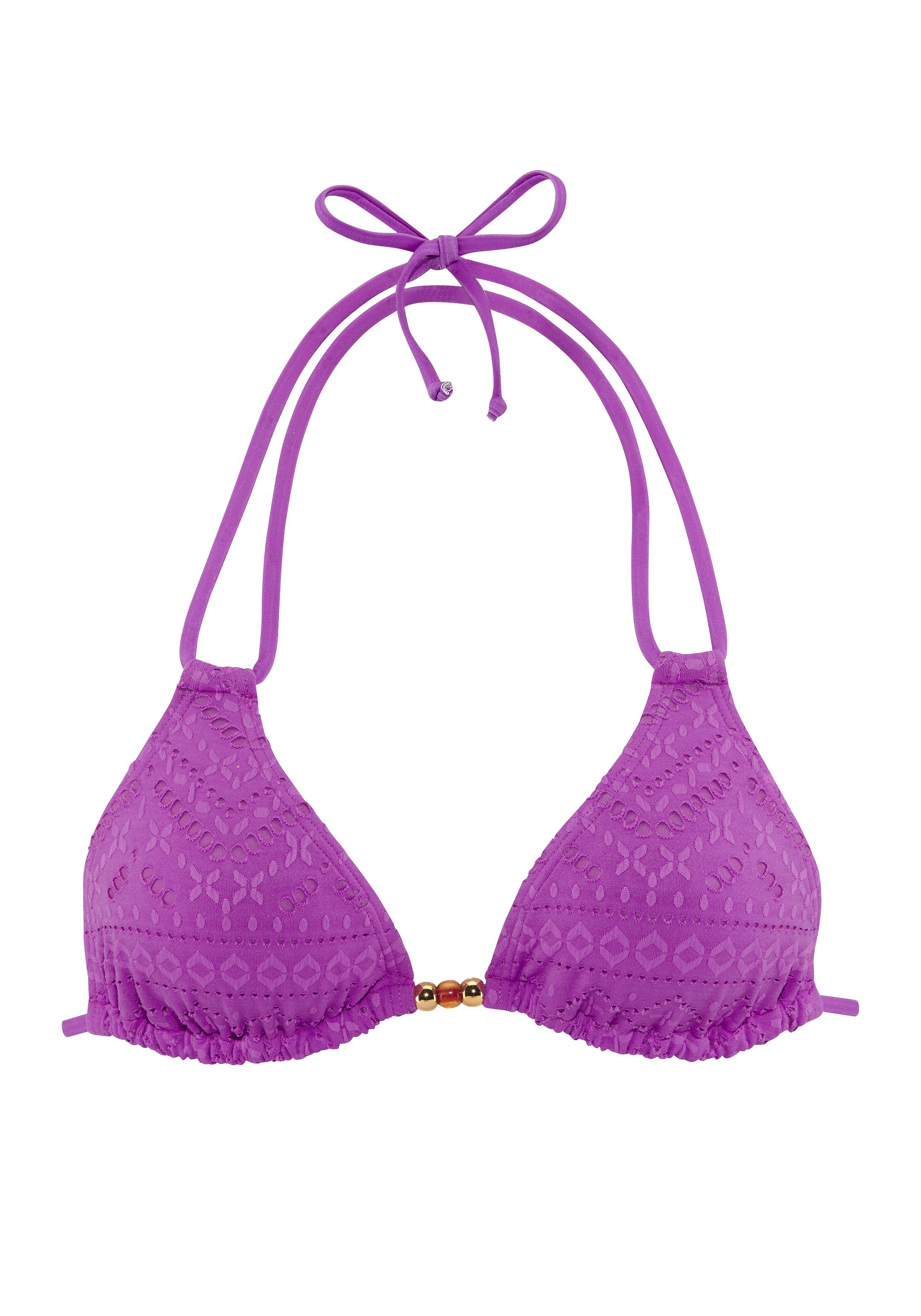 LASCANA Triangel-Bikini-Top Omara, mit Lochstickerei günstig online kaufen