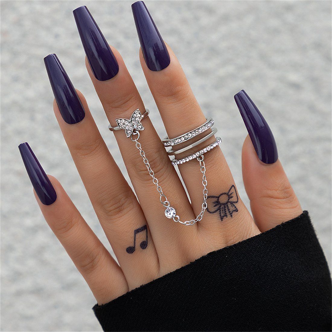Kette Ring, Siamese Frauen Mode DAYUT für Geschenk (1-tlg) Schmetterling Fingerring