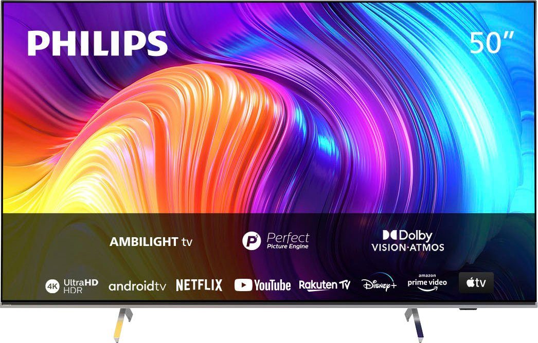 Ultra Triple Hz 4K Zoll, Philips LED-Fernseher Tuner (DVB-T2 (126 60 Smart-TV), Android 50PUS8507/12 HD, cm/50 Bildwiederholfrequenz Integrierter HD/S2/C), TV,