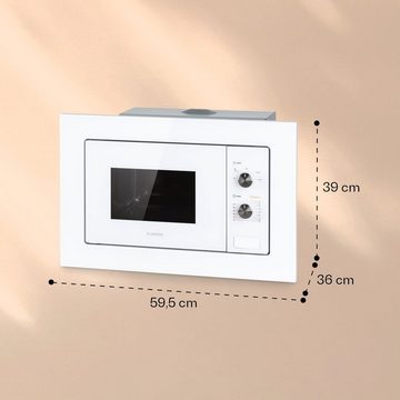 Klarstein Mikrowelle Luminance Einbau-Mikrowelle, Mikrowelle;Ober-/Unterhitze;, 20 l