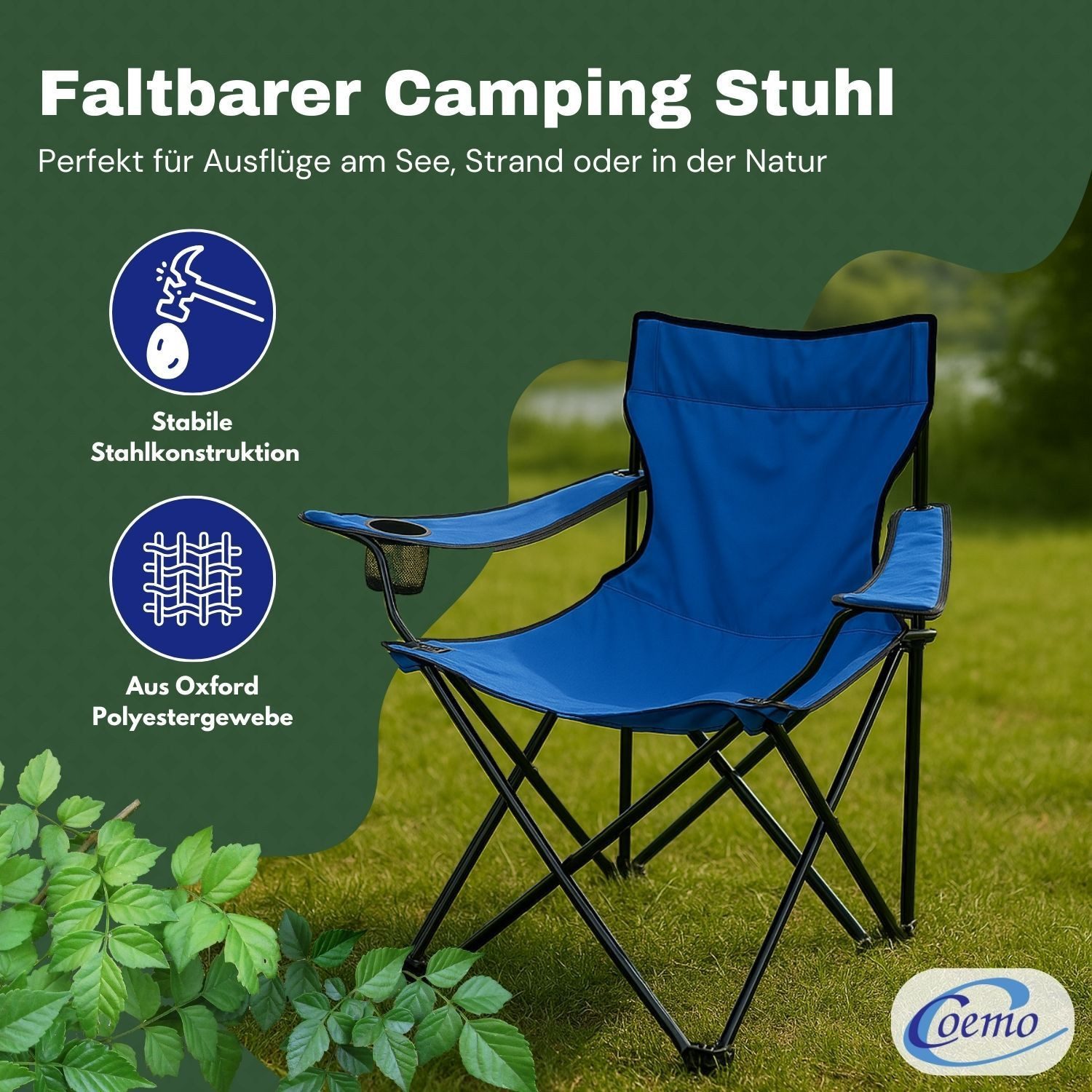 Coemo Gartenstuhl, faltbarer Campingstuhl Blau mit günstig online kaufen