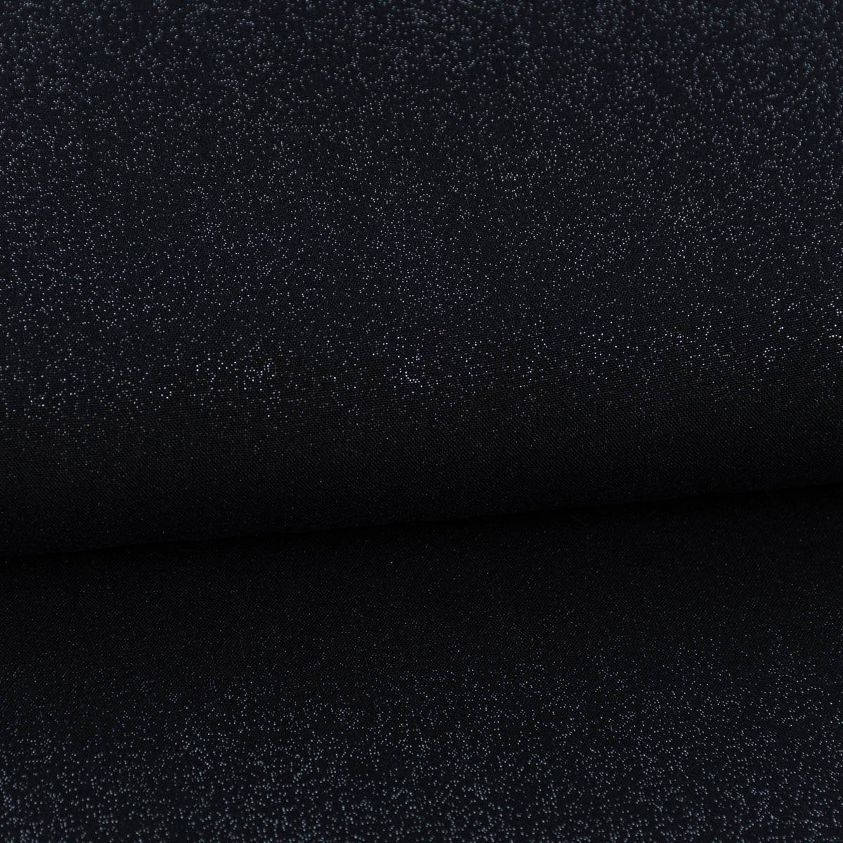 SCHÖNER LEBEN. Stoff Viskosestoff Bekleidung Foliendruck Glitzer schwarz silber 1,4m Br., allergikergeeignet