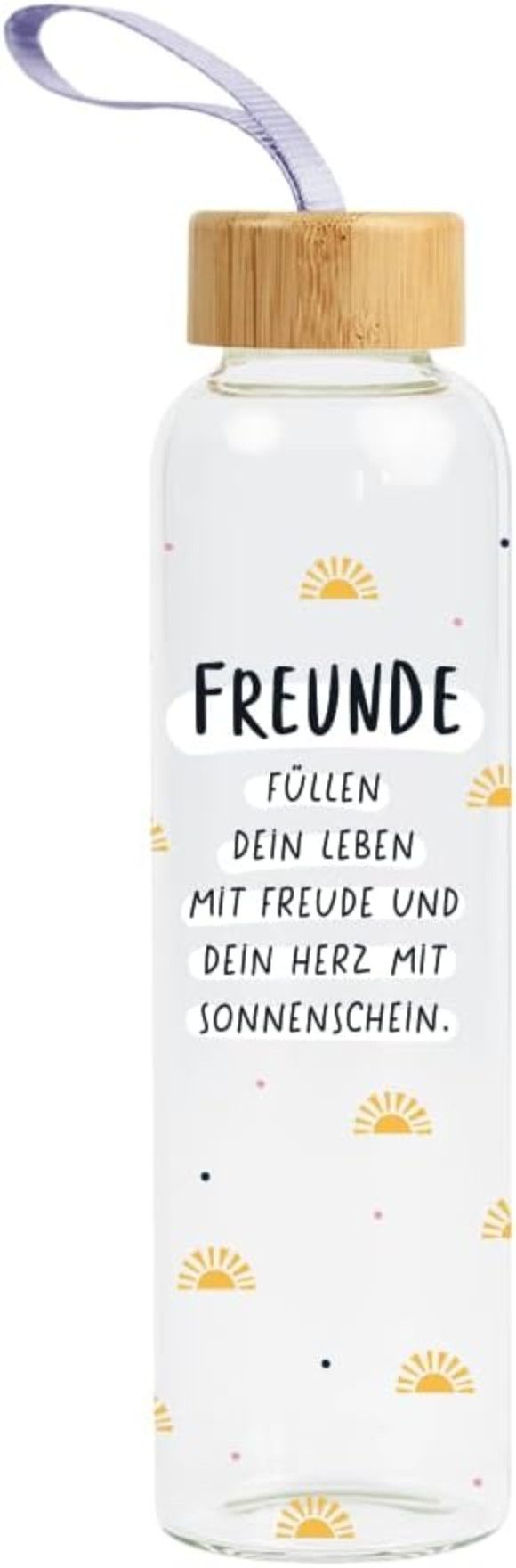 Grafik Werkstatt Trinkflasche Grafik-Werkstatt Trinkflasche aus Glas mit lustigem Spruch, Borosilikatglas