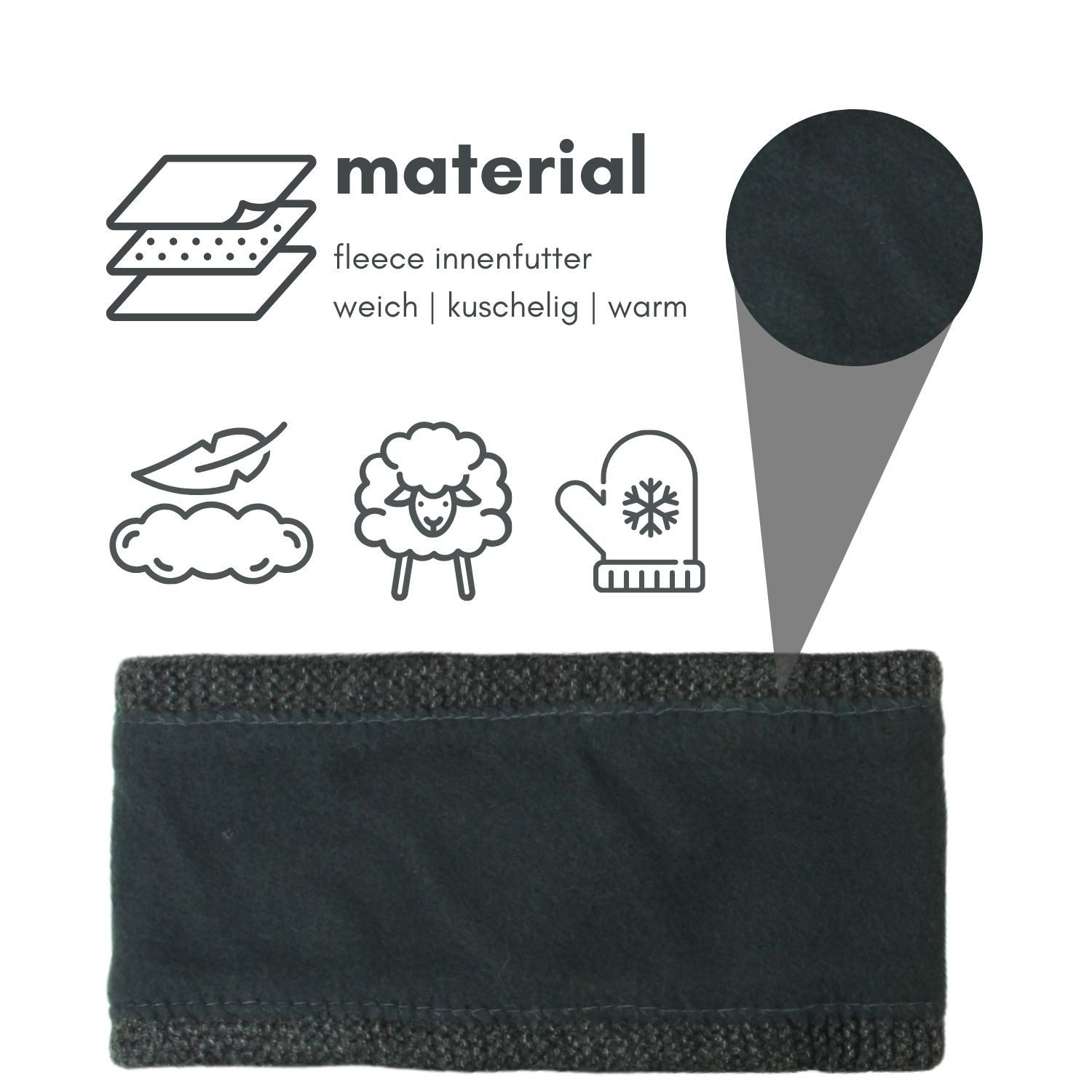 Frentree Stirnband Damen mit Schleife, gefüttert mit Fleece Innenfutter Haarband, Ohrenwärmer für Mädchen