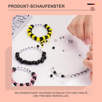 MAGICSHE Bastelperlen 1400 Stück Buchstabenperlen Set DIY Schmuck Basteln