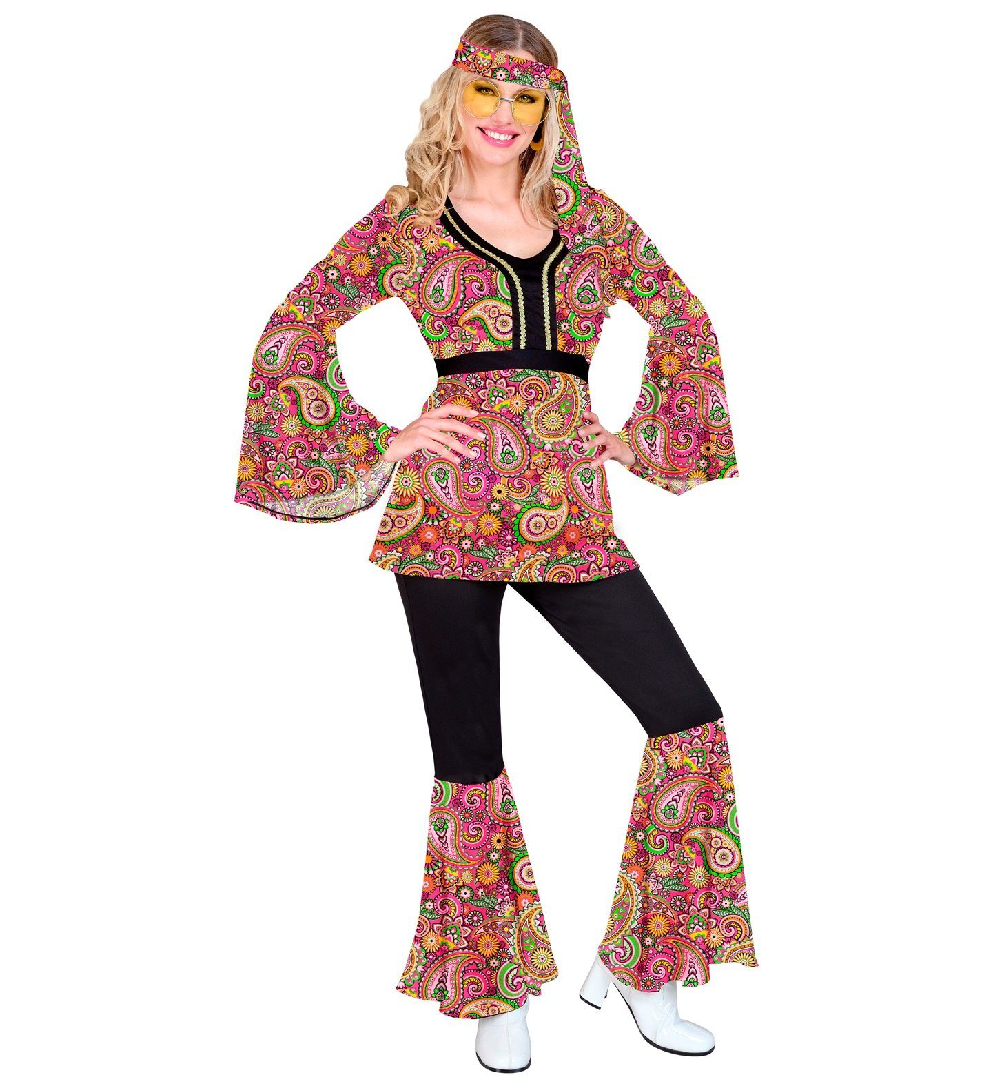 Widmann S.r.l. Kostüm Hippie Kostüm 'Paisley' für Damen, Anzug Mehrfarb