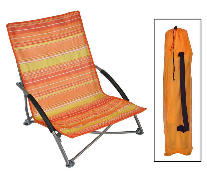 Spetebo Campingstuhl 1x Strandstuhl orange mit Tragetasche 600D Oxford (Stück, 1 St), Garten Camping Stuhl mit Tragetasche