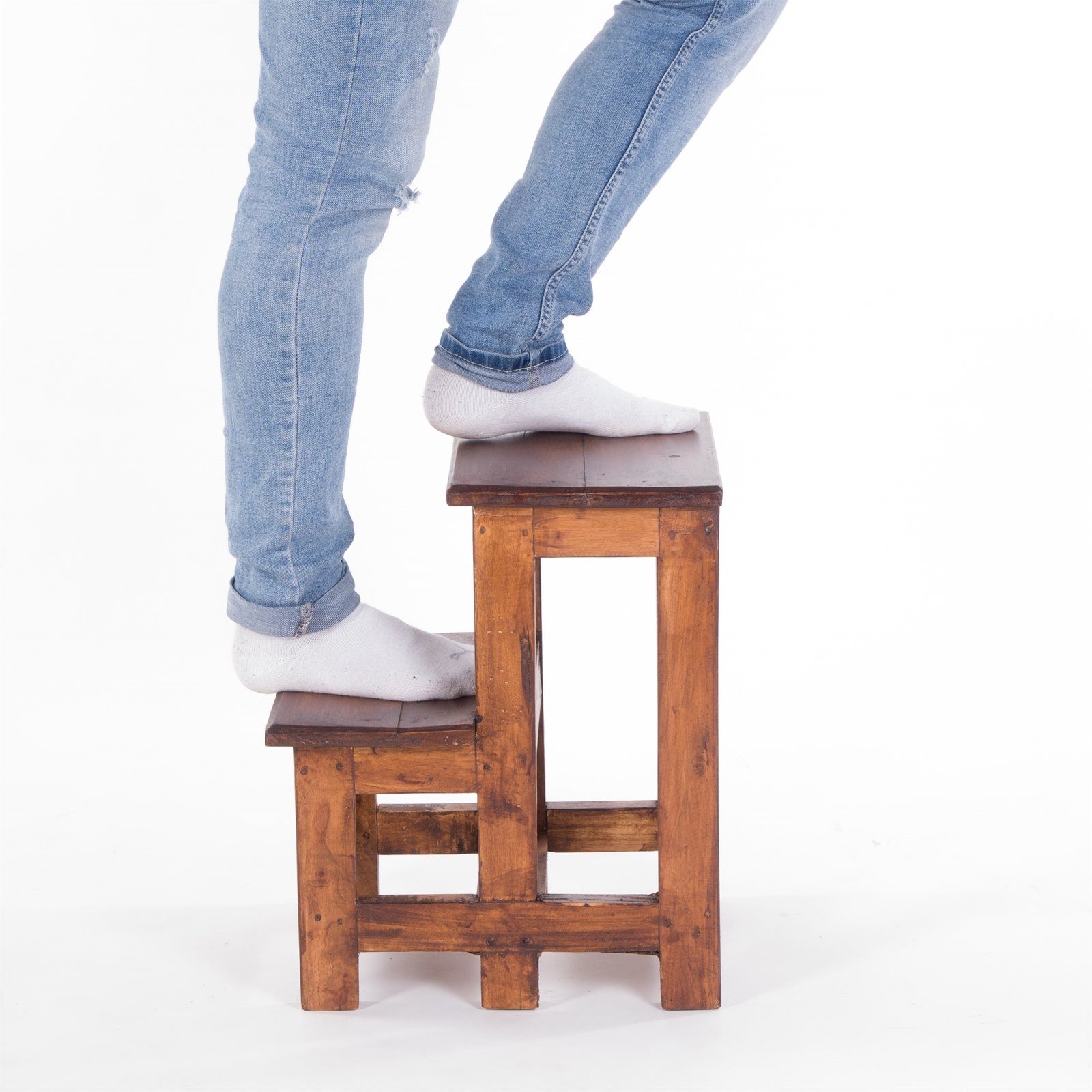 DESIGN DELIGHTS Hocker TRITTLEITER STEP, 46x37cm (HxB), Altholz, Tritthocker, Blumenleiter, Holz