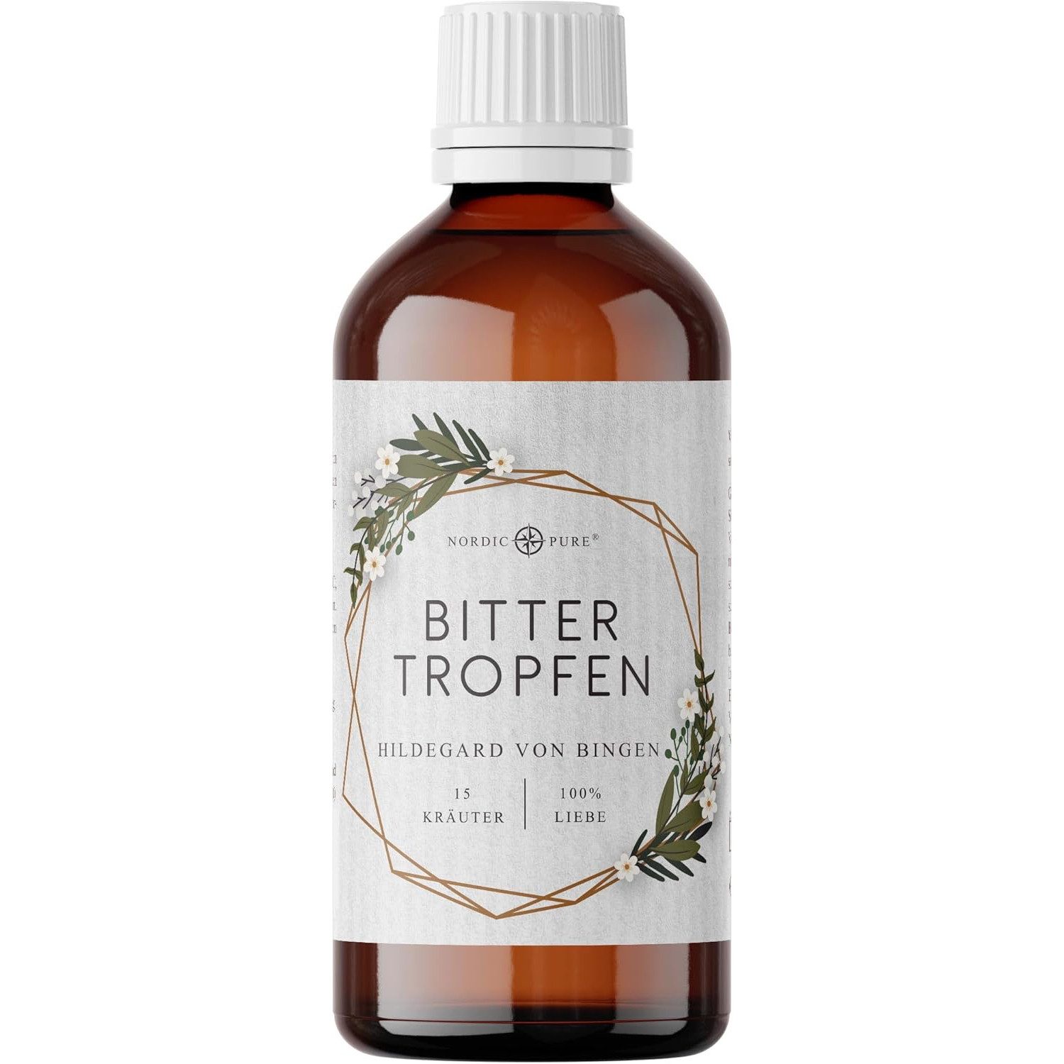 Nordic Pure® Nordic Pure Bittertropfen Tropfen, mit 15 Kräuter nach Hildegard von Bingen à 100 ml