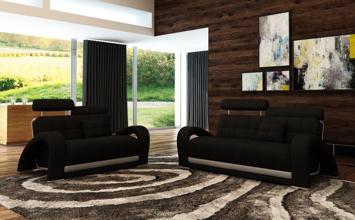 JVmoebel Sofa Schwarzer designer 3 Sitzer Sofa Couch Polster XXL Big Couch, Made in Europe