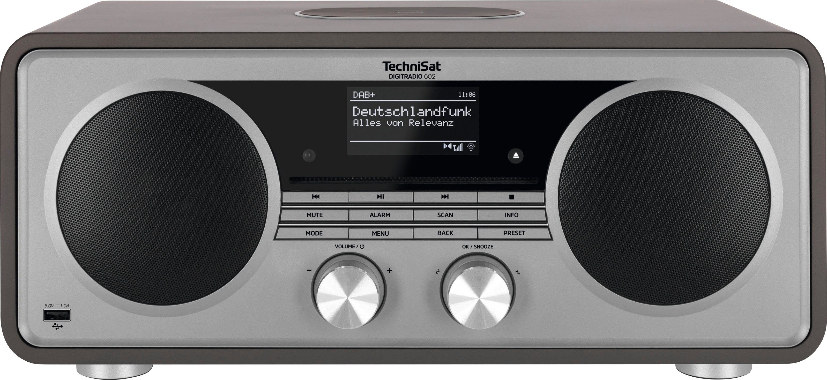 W, 70 Anthrazit/Silber TechniSat Stereoanlage, (DAB), Internet-Radio CD-Player) (Digitalradio 602 mit DIGITRADIO RDS, UKW