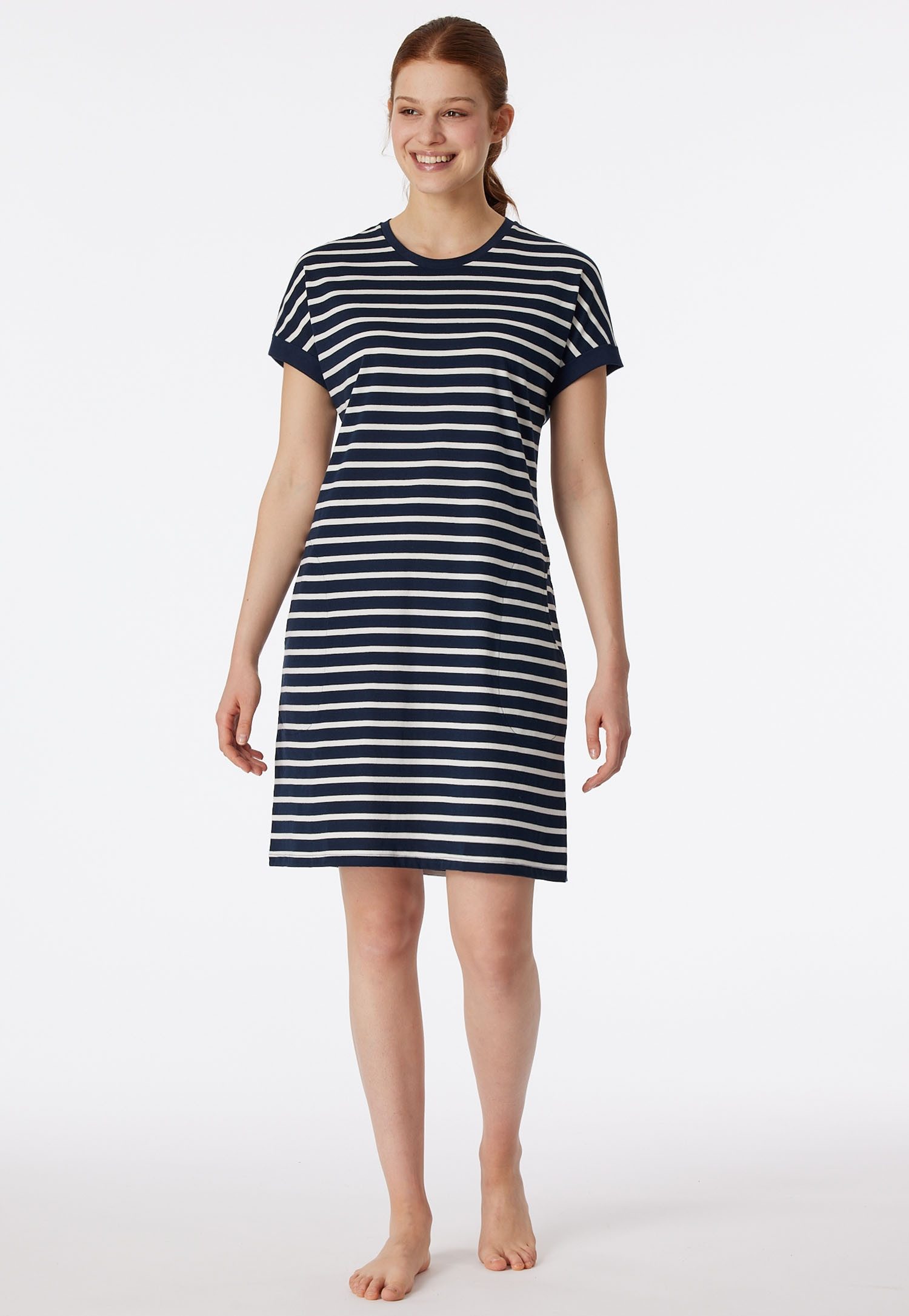 Schiesser Nachthemd Casual Essentials mit garngefärbten Streifen und sportl günstig online kaufen