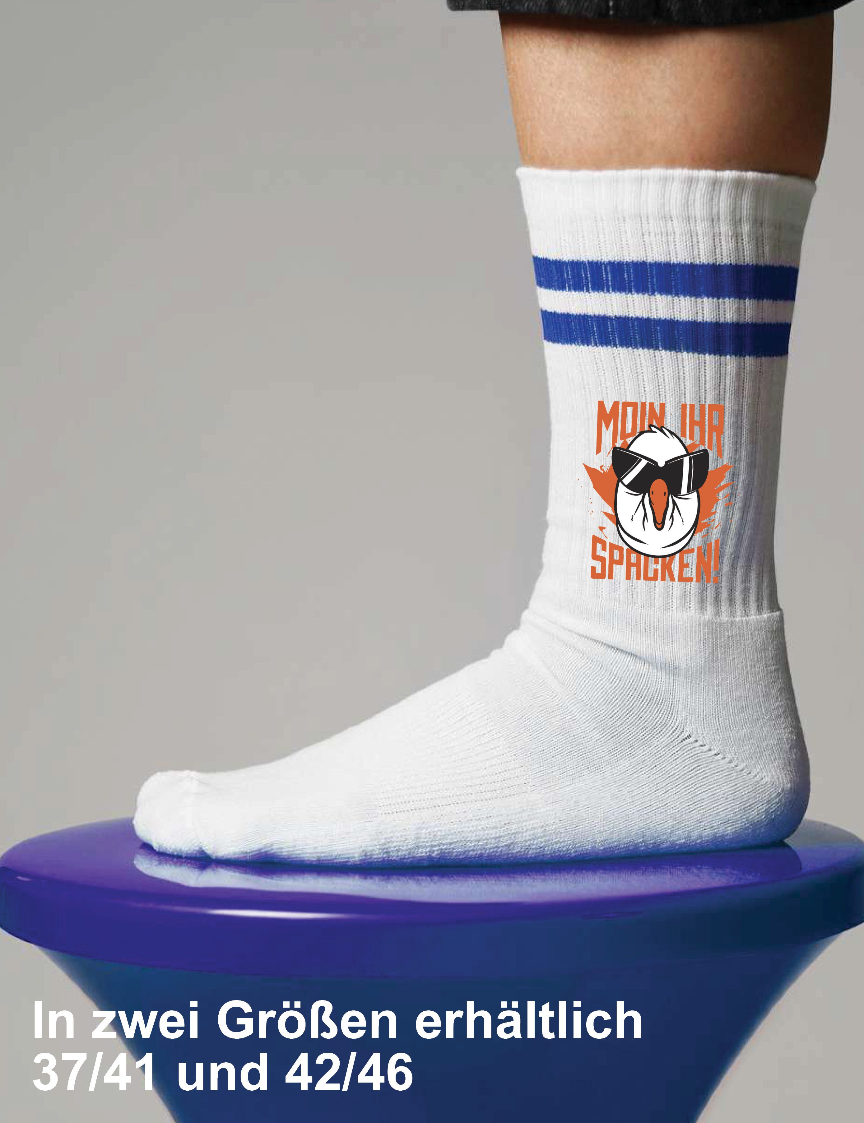 Youth Designz Tennissocken Unisex Socken "Moin Ihr Spacken" Aufdruck lustig Geschenk Statement mit verstärkter Verse und Zehenbereich