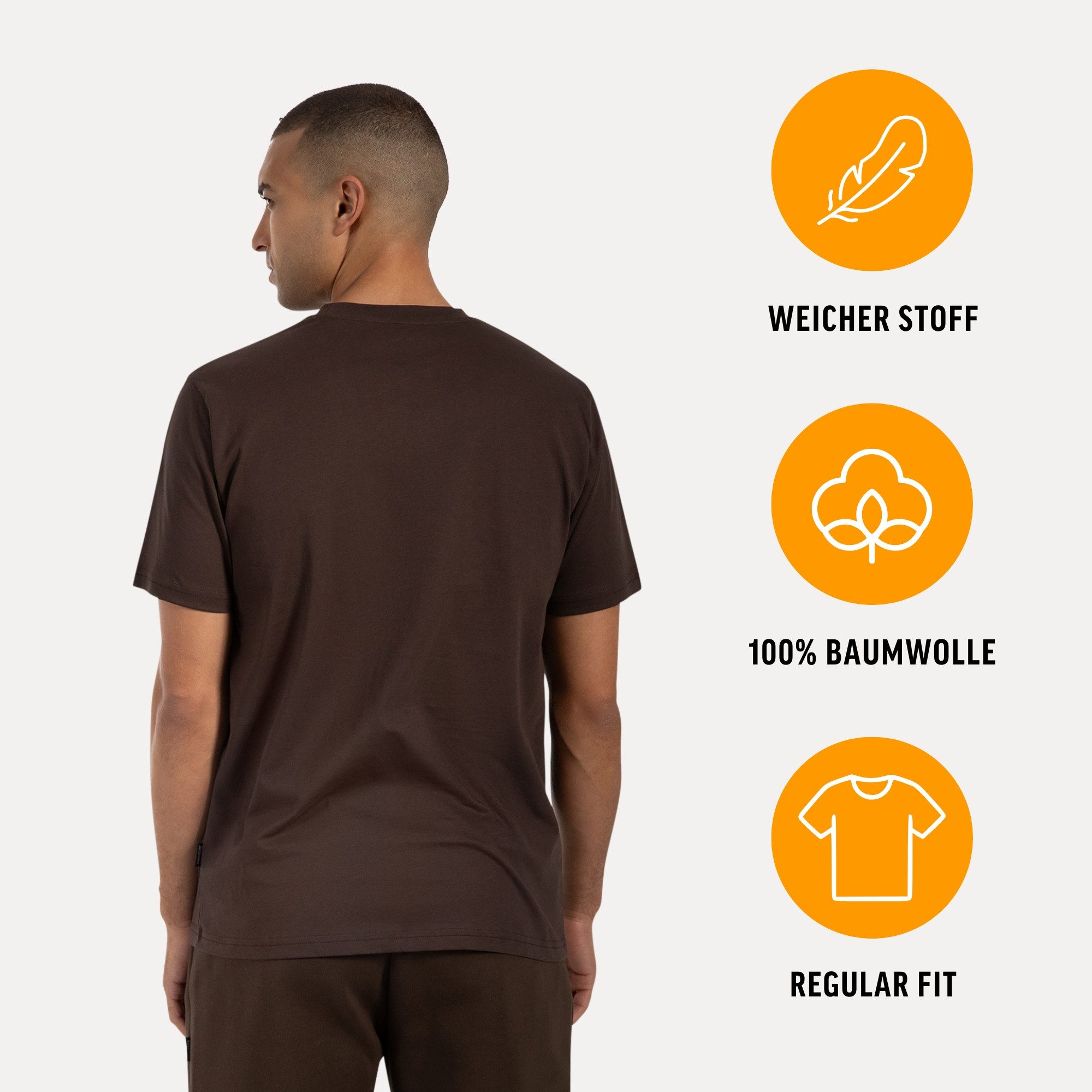 Smilodox T-Shirt Ilyas, Komfortables Herren-Shirt, Weiche hochwertige Baumwolle Schlichtes Oberteil Metalllabel Vielseitig kombinierbar Freizeit