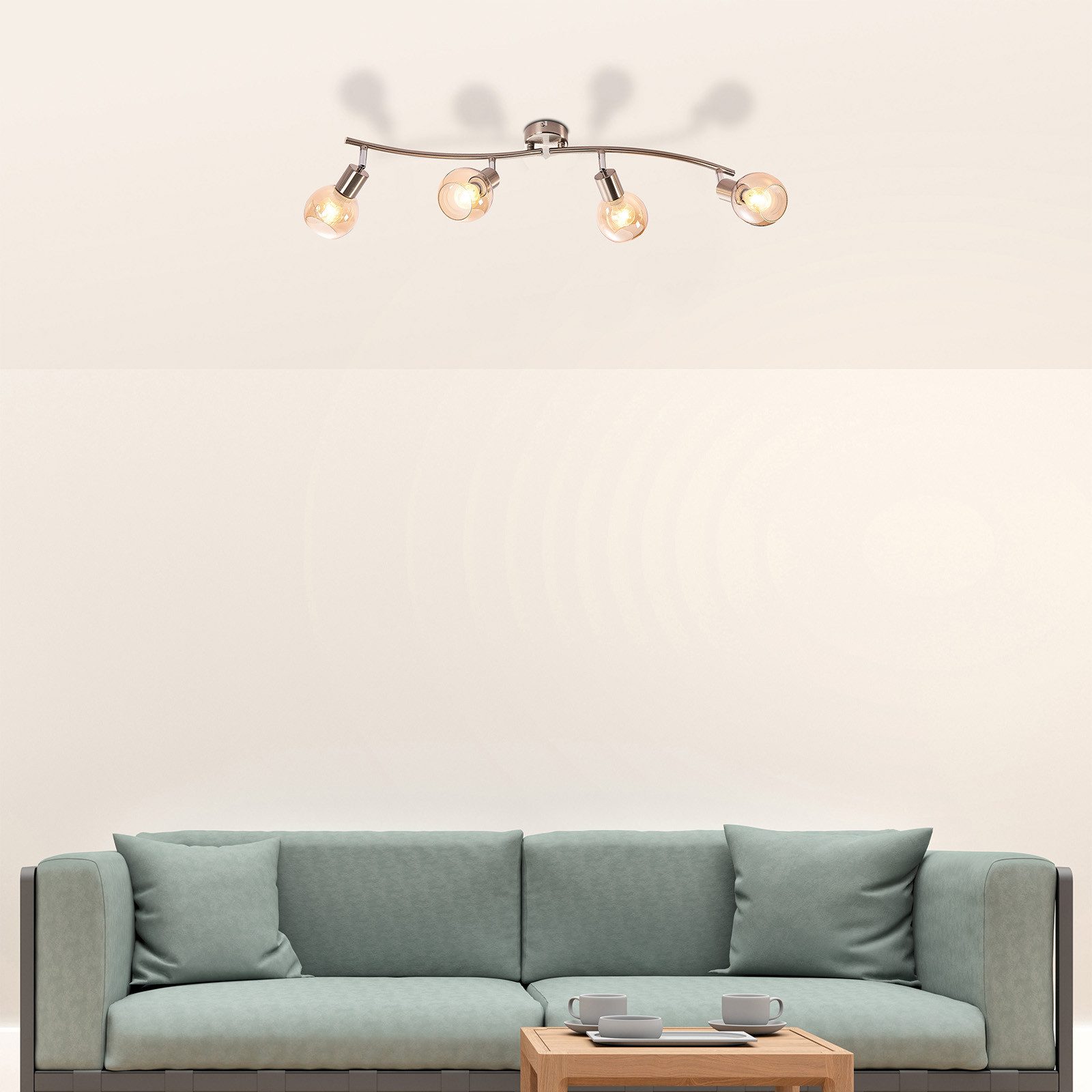 NOWA Deckenleuchte Deckenleuchte Wohnzimmer 4-flammig Deckenlampe Deckenstr günstig online kaufen