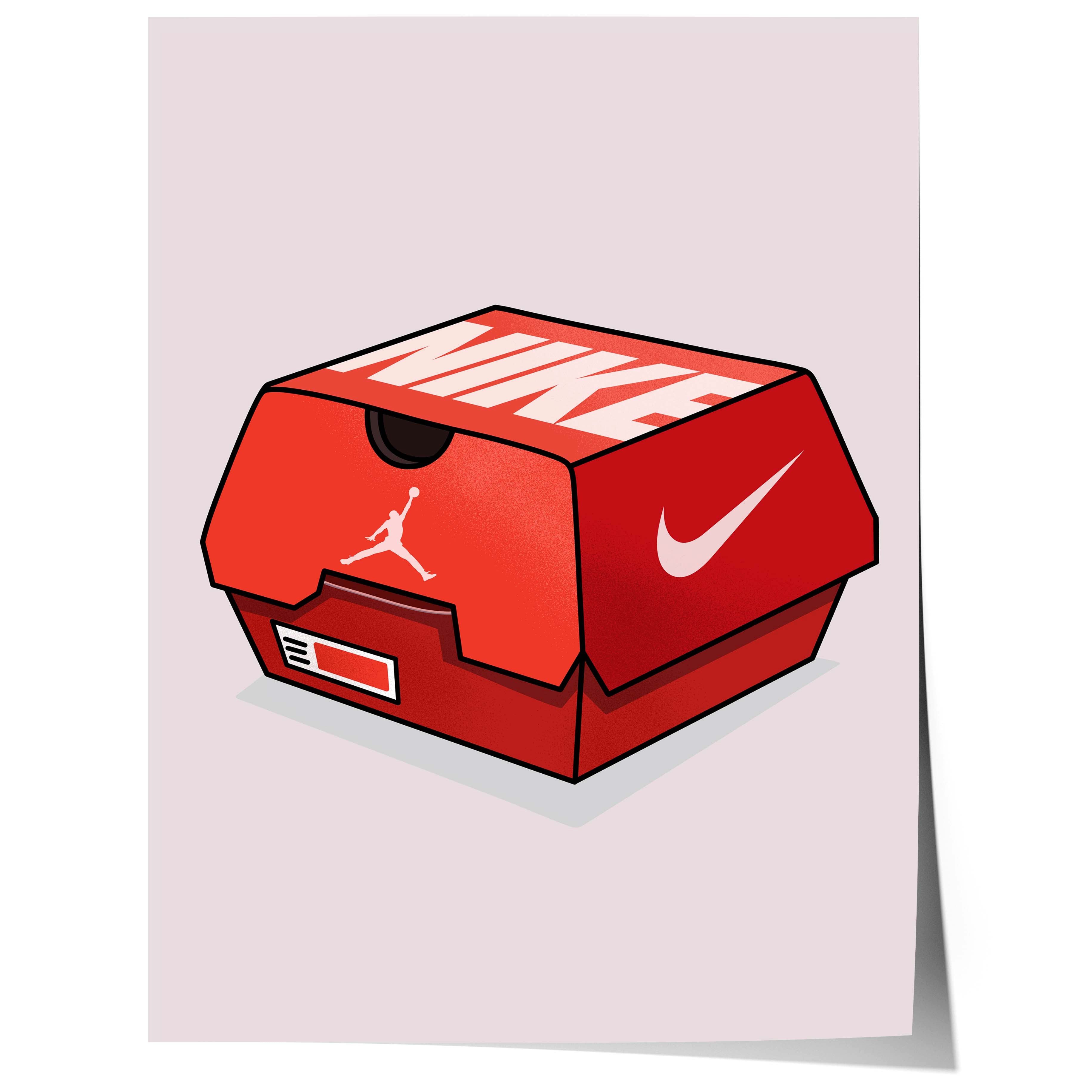 JUSTGOODMOOD Poster Sneaker Box llustration Geschenkidee Nike Schuhkarton Design Streetwea, (1 St)