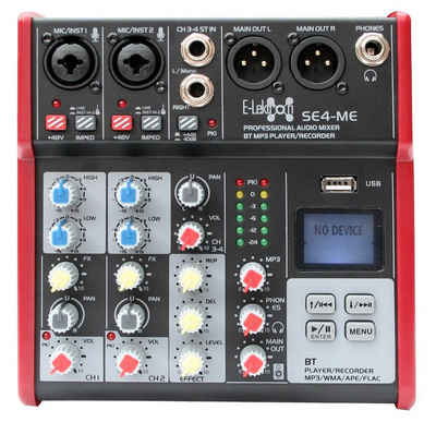 E-Lektron Mischpult SE- Live, (4-tlg), Mikrofon-/Instrument-Kanäle, Stereo-Kanal, LCD-Display