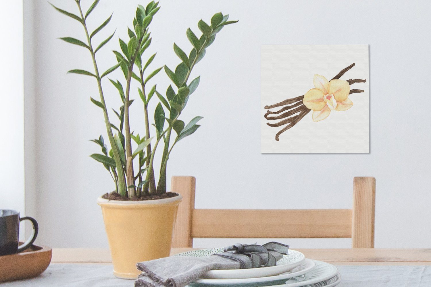 OneMillionCanvasses® Leinwandbild Aquarell St), Wohnzimmer Leinwand - für Schlafzimmer Bilder Vanilleschoten - (1 Blumen