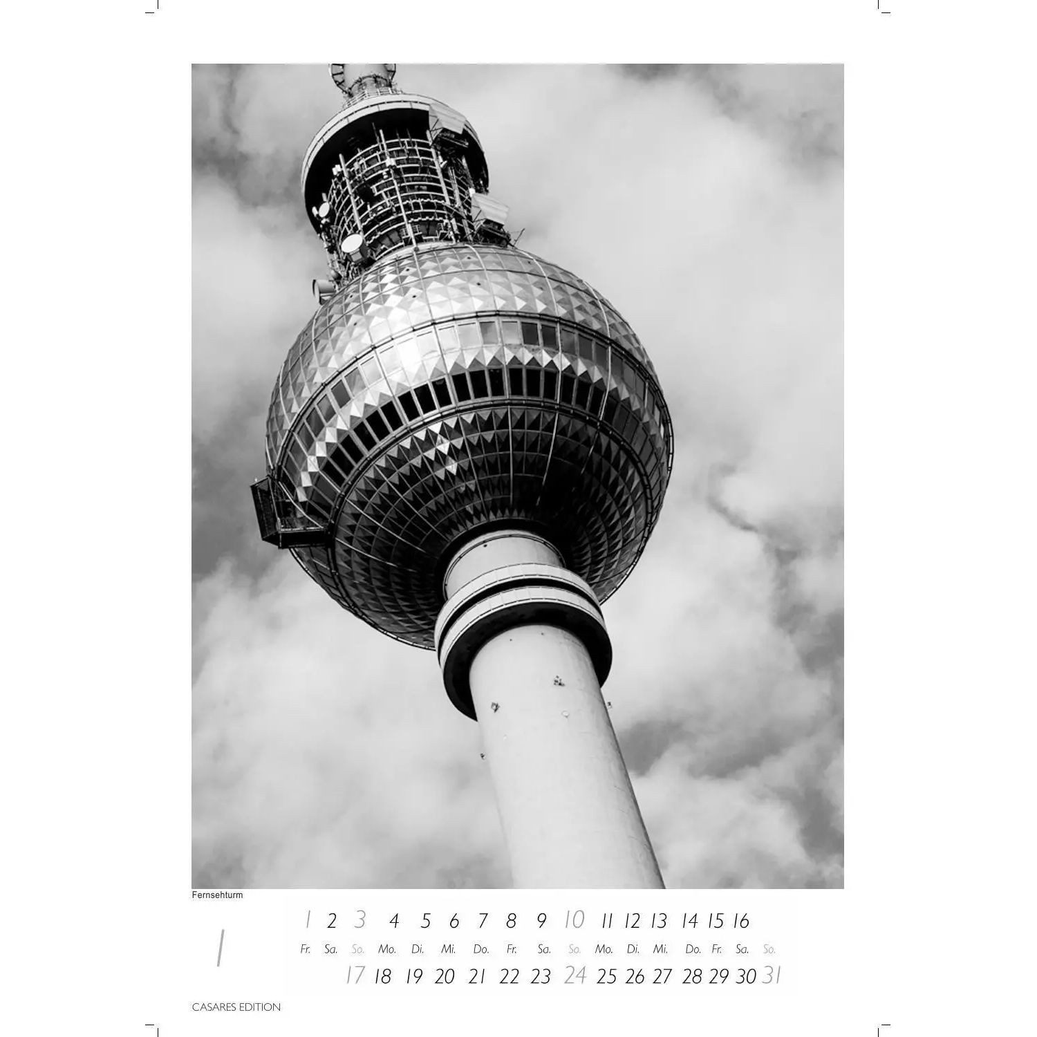 Wandkalender Berlin schwarz-weiss Kalender 2027 - Wandkalender, Fotokalender...