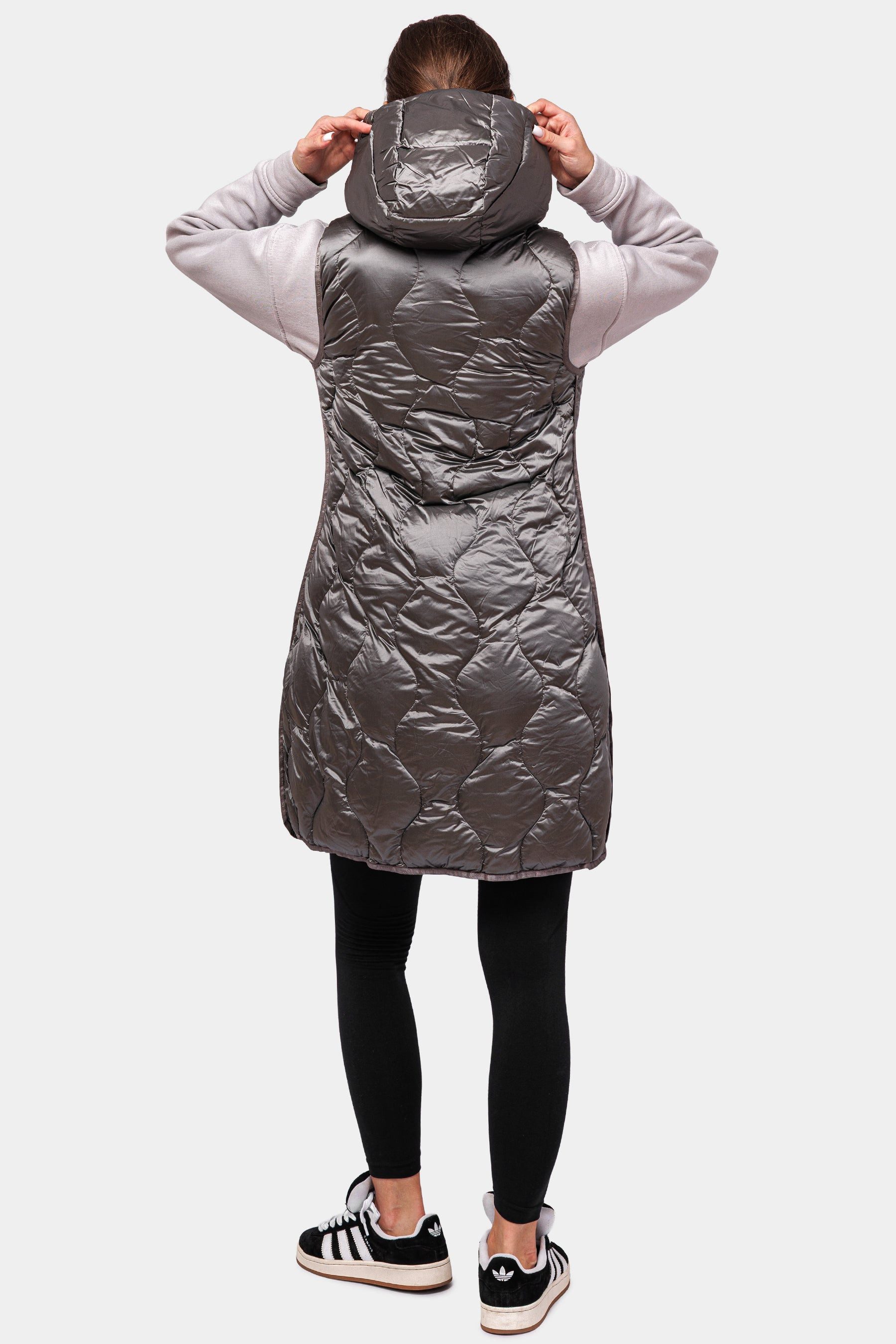 Travel 8 Daunenjacke Leichte Daunenweste für Damen mit Karosteppung in Silber