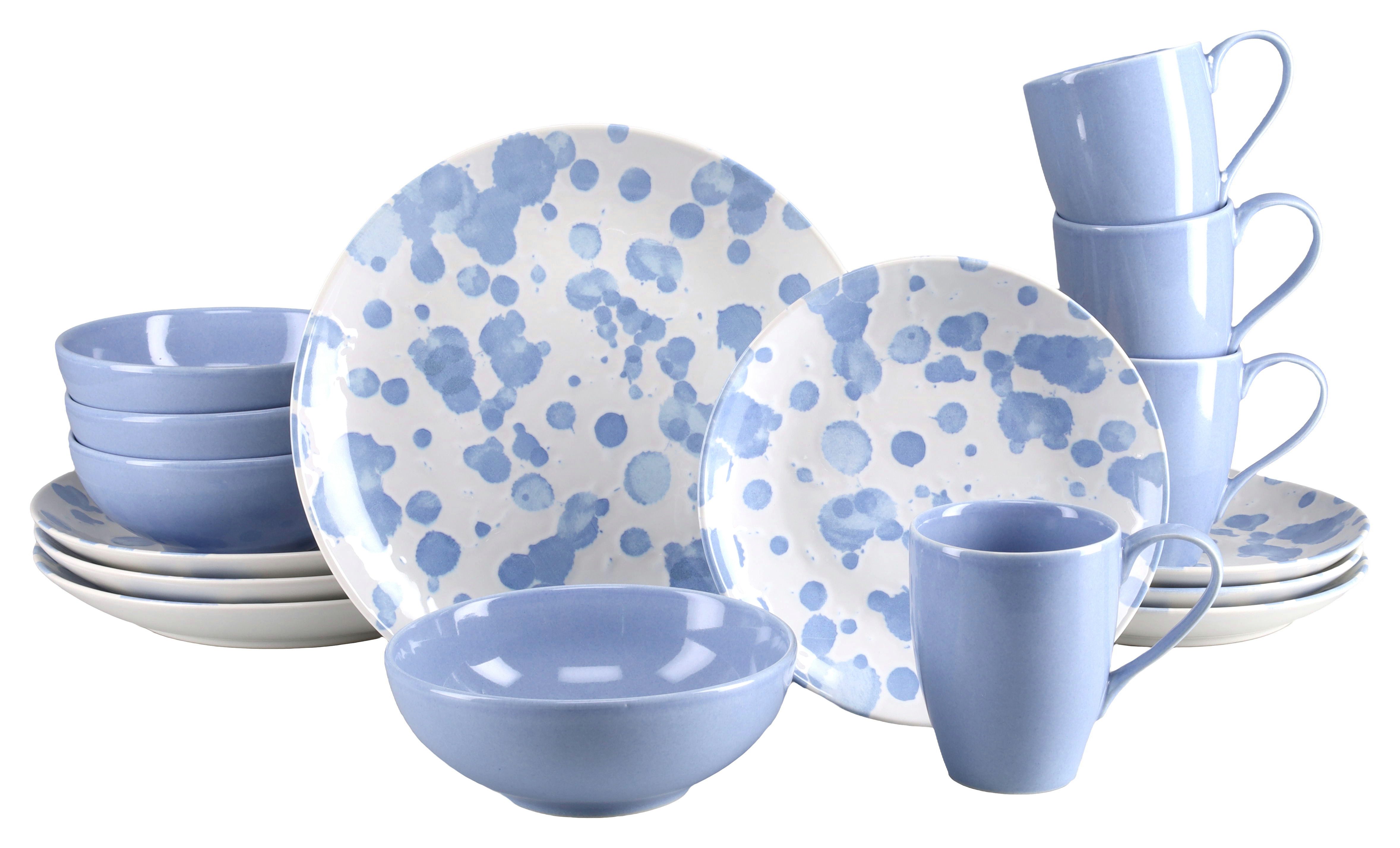 s.Oliver Kombiservice Fennja (16-tlg), 4 Personen, Steinzeug, Haltbarkeit, spülmaschinengeeignet, mikrowellengeeignet, Modern