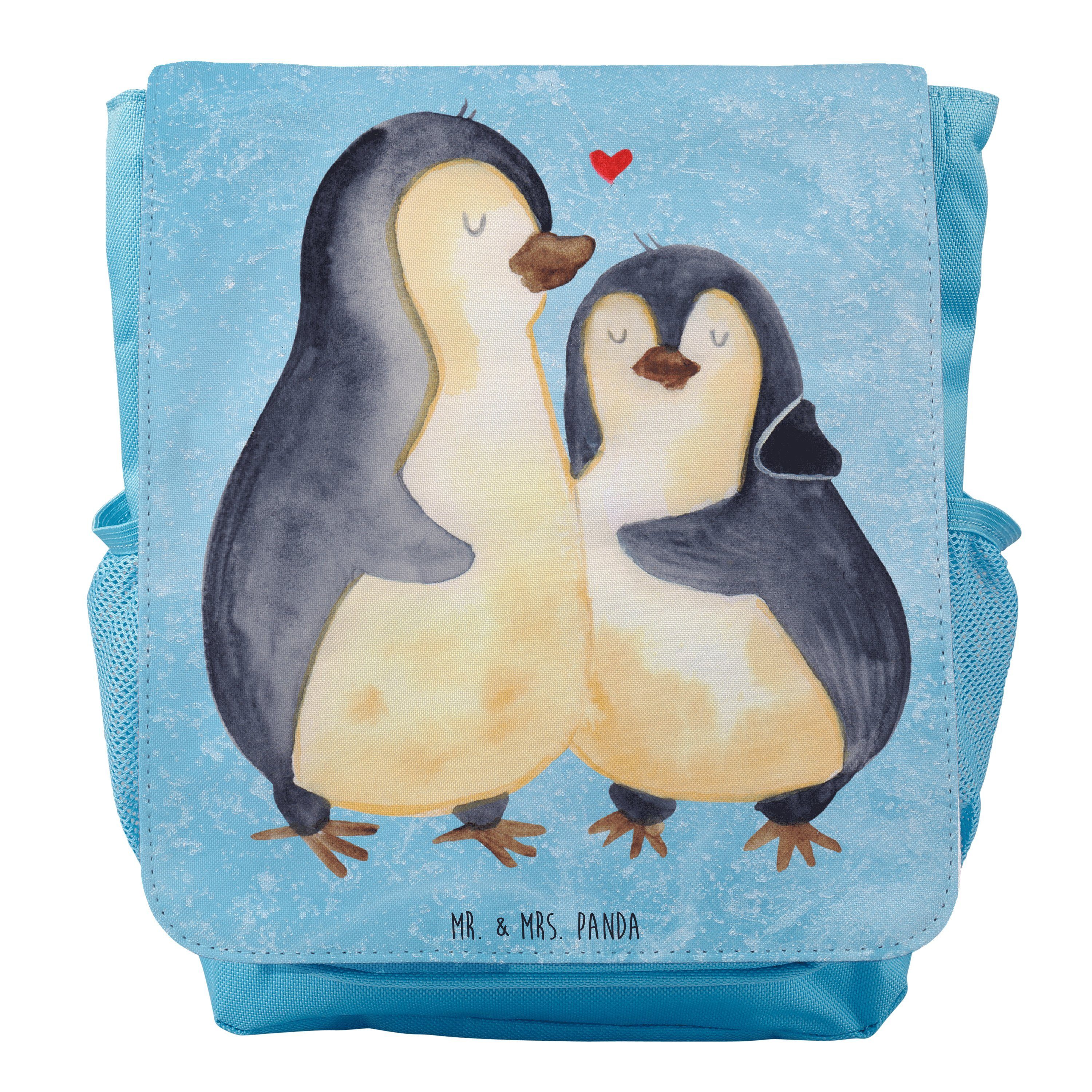 Mr. & Mrs. Panda Kinderrucksack Jungen Pinguin umarmend - Eisblau - Geschenk, Paar, Kinderrucksack, L | Rucksäcke